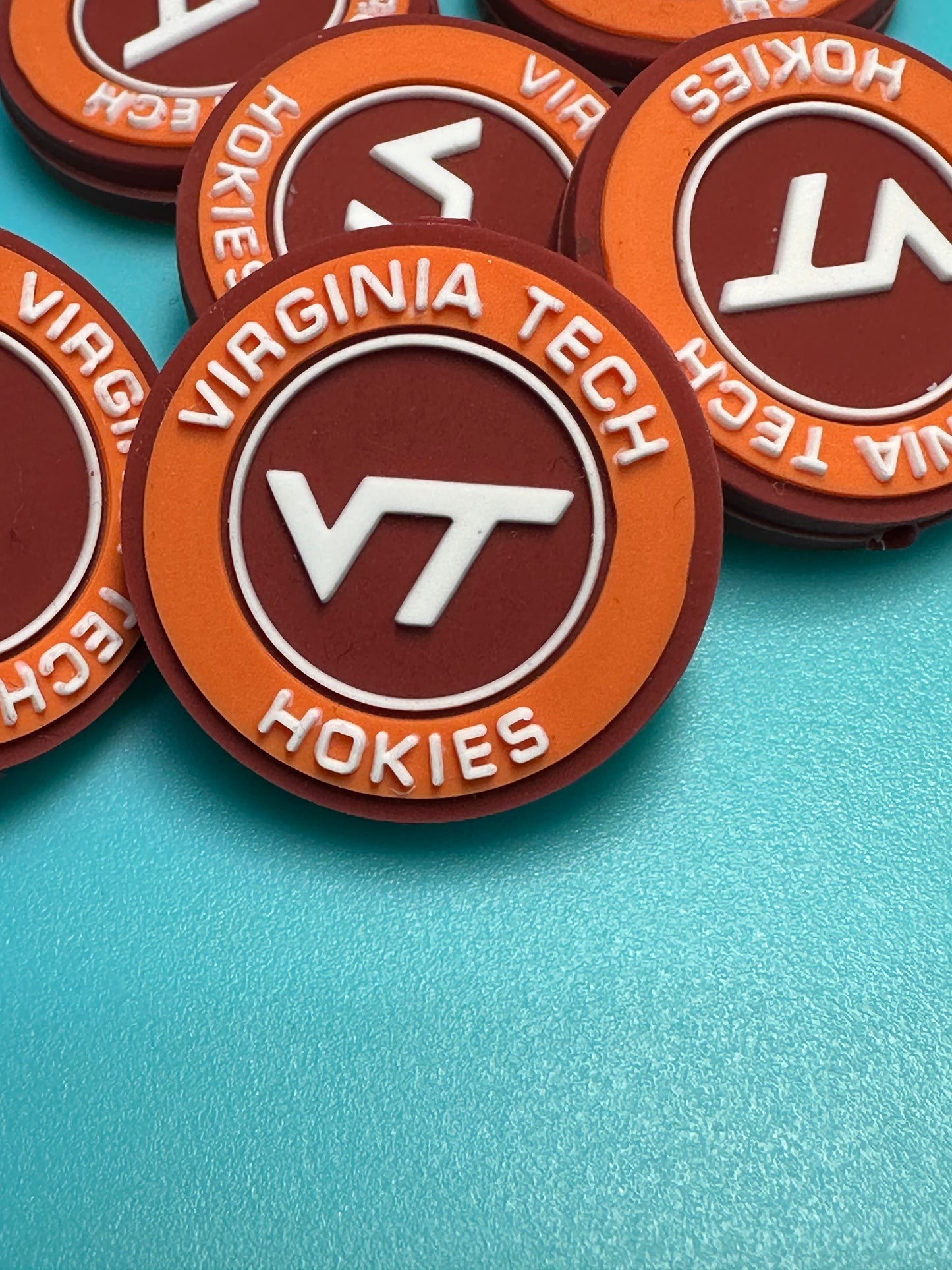 Virginia Tech Hokies focal beads/college ball/Focal Bead/ beadable pen/ Silicone bead/ keychain bead / Football/