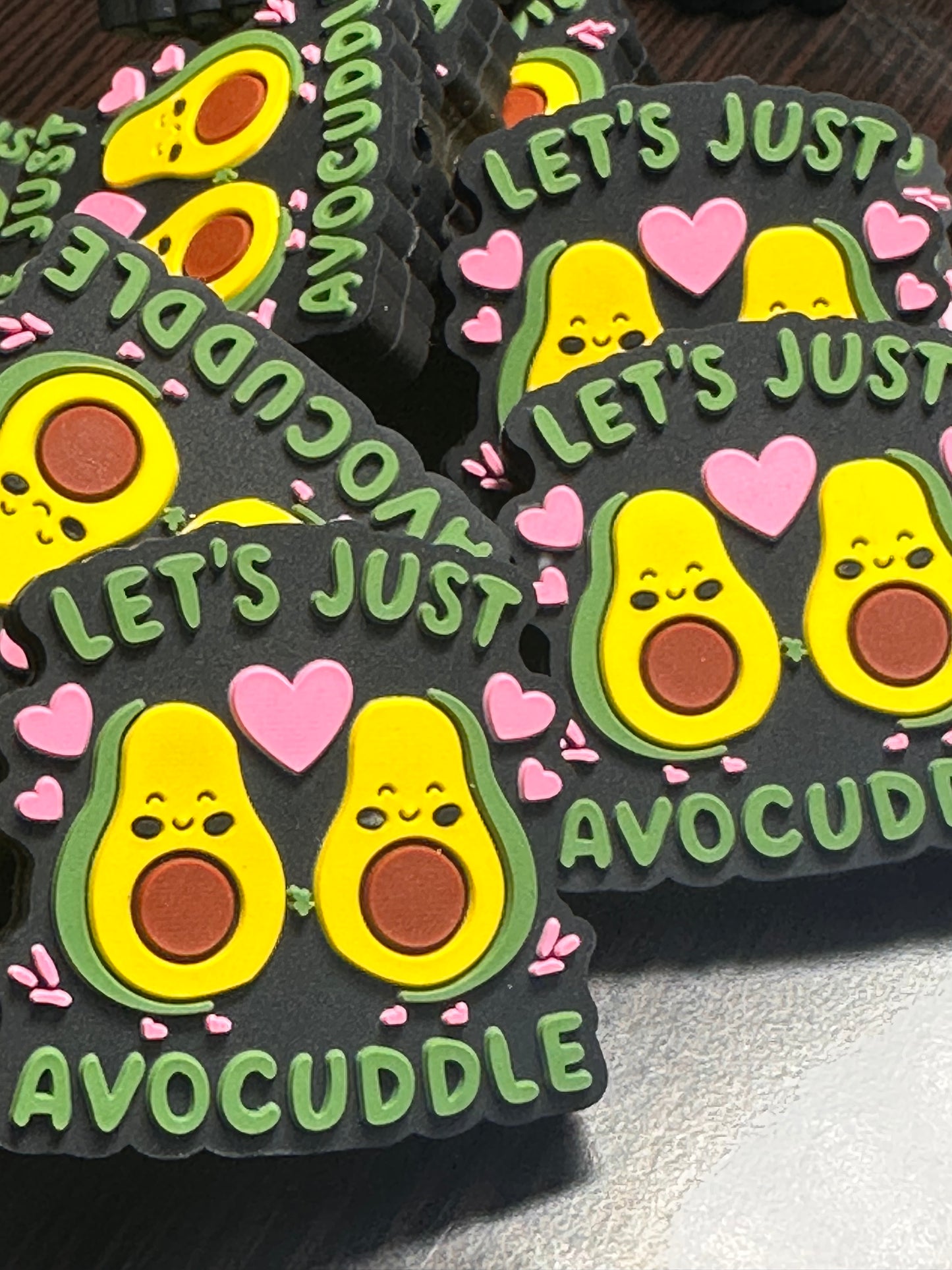 Lets Avocuddle/ Love beads/ beadable pen/ Silicone bead/ keychain bead/Valentines Day