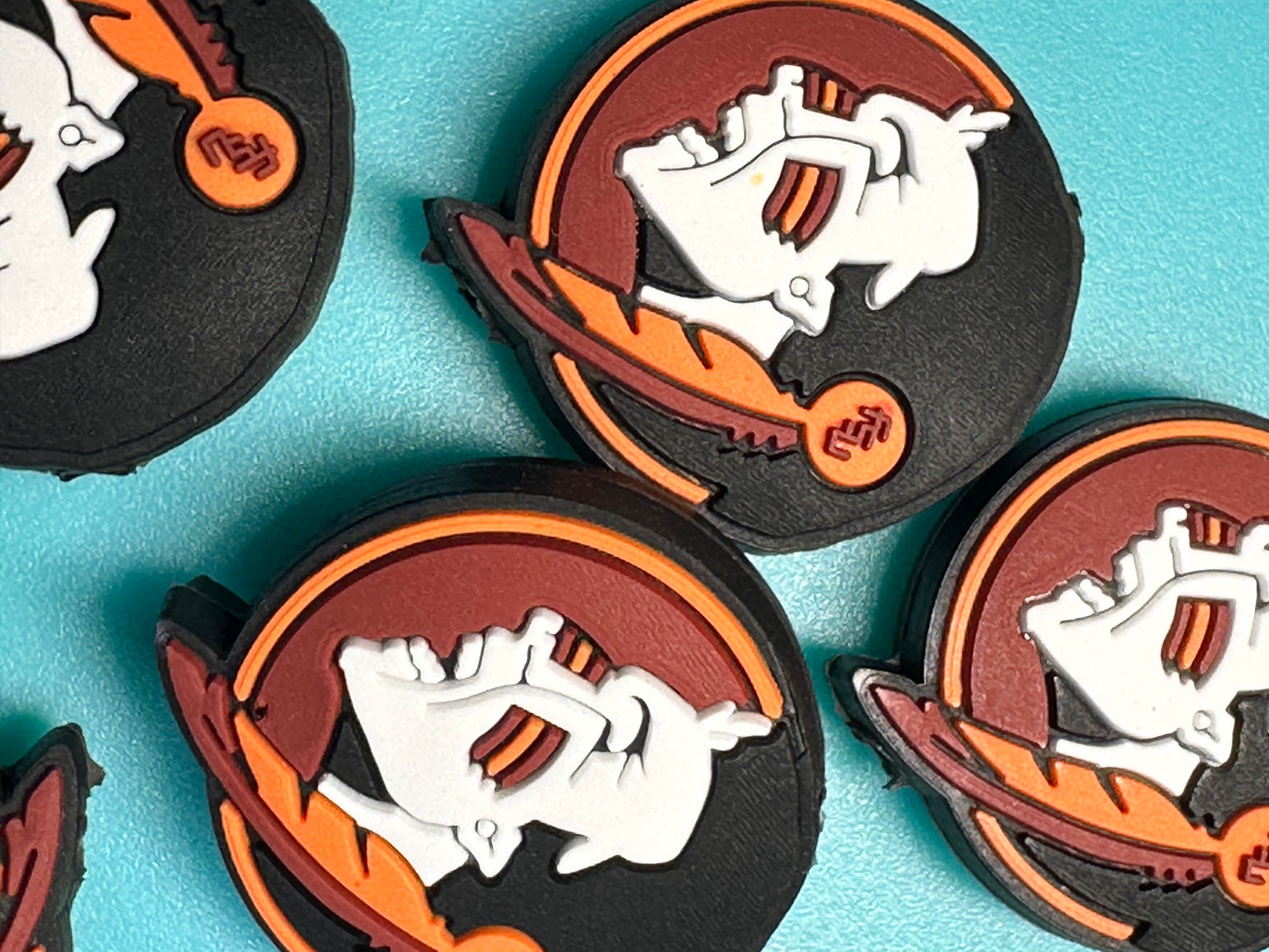 Seminoles Focal Bead/ beadable pen/ Silicone bead/ keychain bead/DIY/football/ Florida/ 2 different designs on one bead