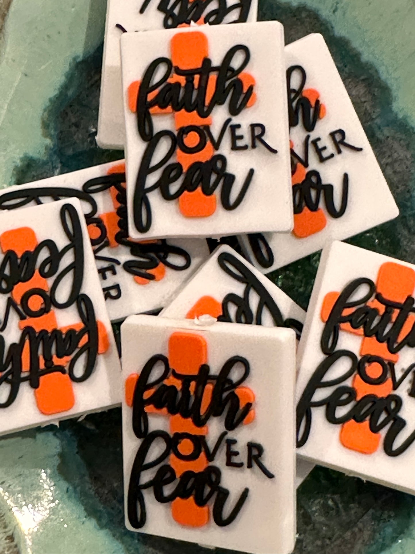 Faith over Fear focal bead/ Religious/ God / Philippians 4:6