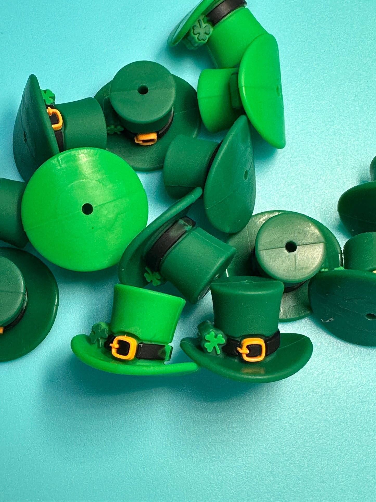 3D ST Patricks Day Hat focal bead/ Green hat/top hat
