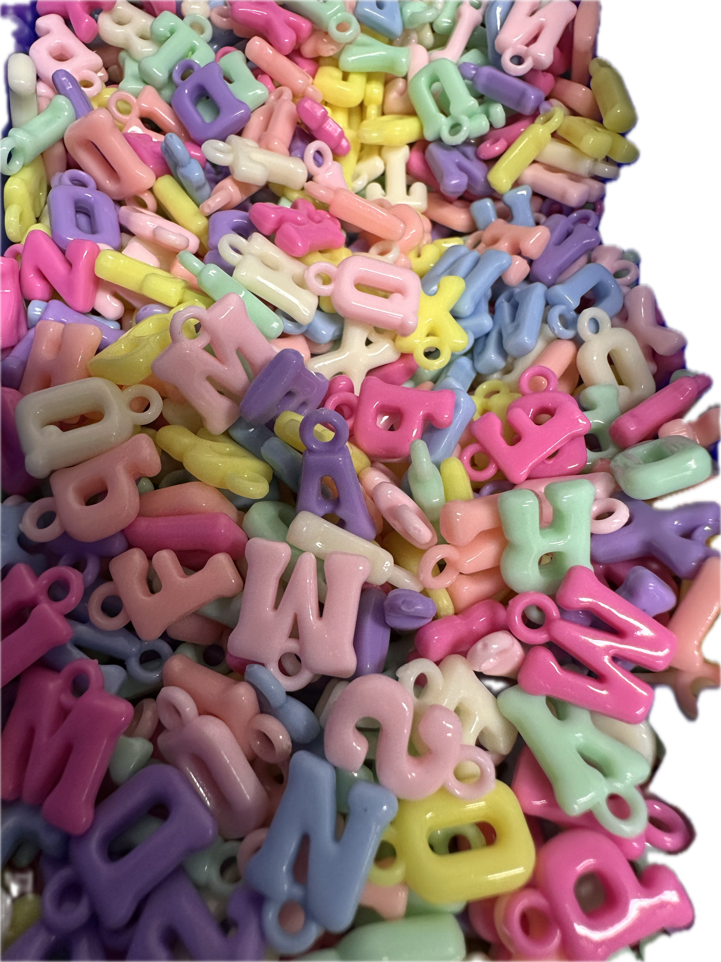 Plastic Letter Pendants – Full Alphabet Set (26 Acrylic A–Z Charms)
