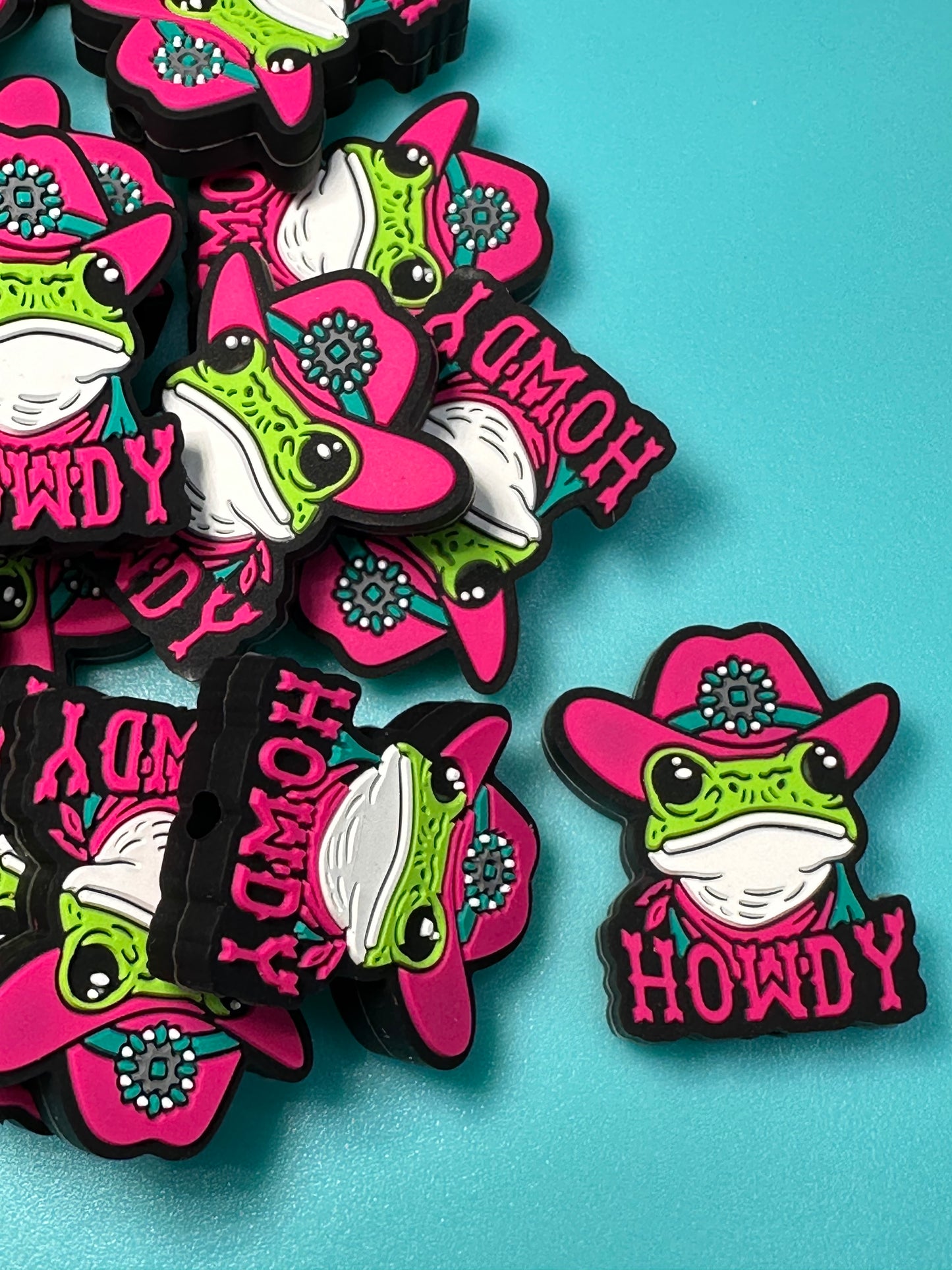 Howdy silicone focal bead/ pen beading/ cowboy hat/ frog