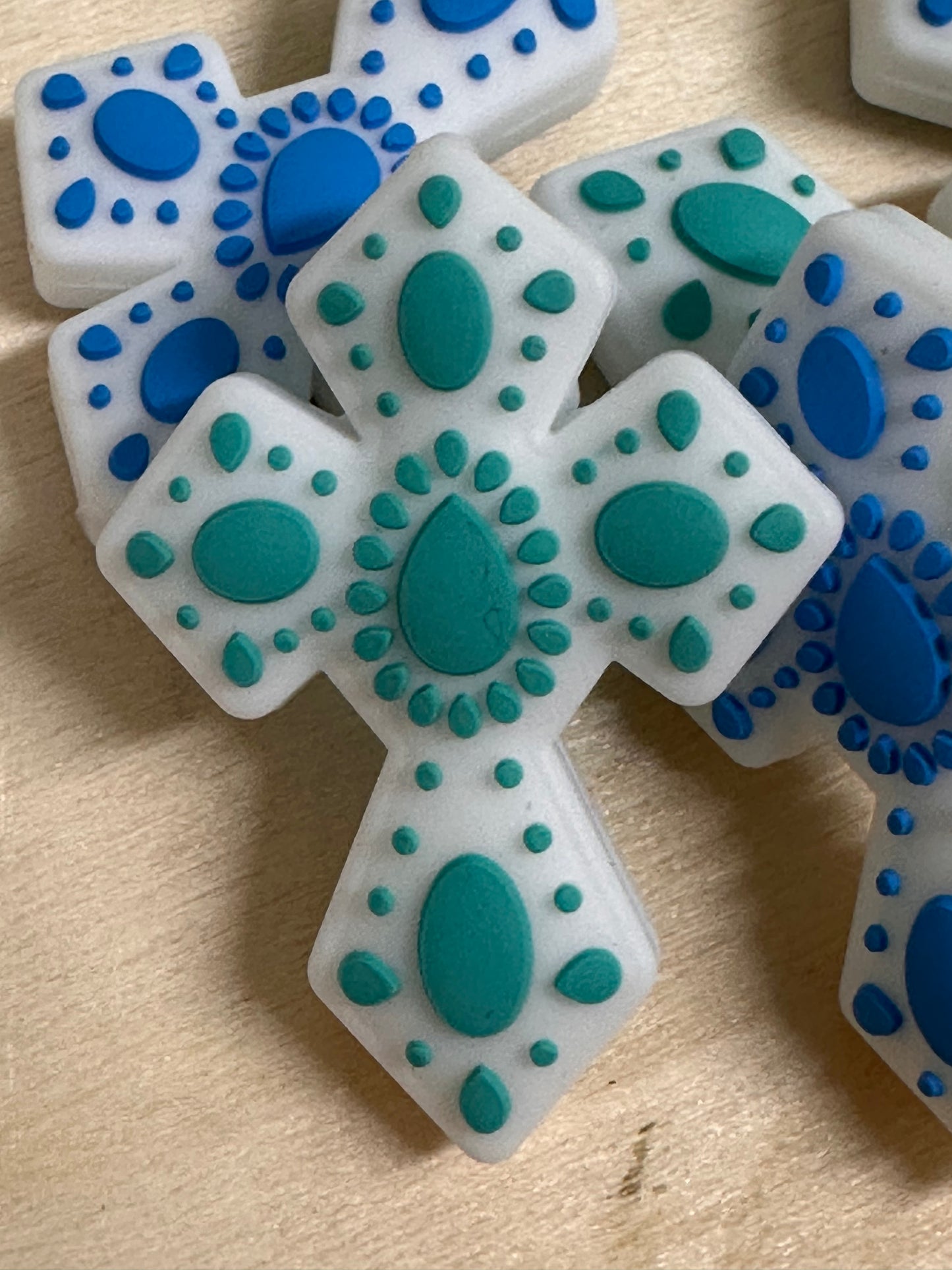 Cross silicone focal bead/ pen beading/ keychain bead/ western style cross/ religious