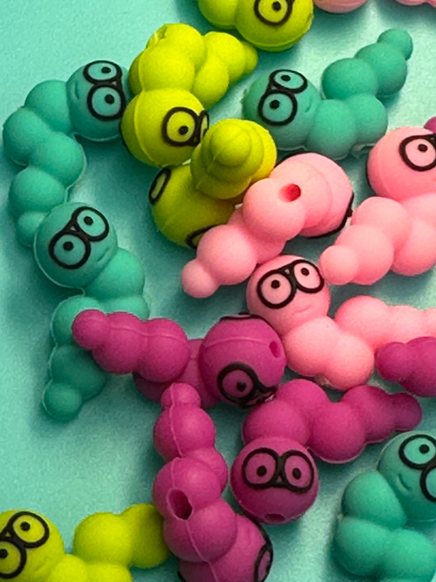 3D bookworm Focal Bead / silicone bead/
