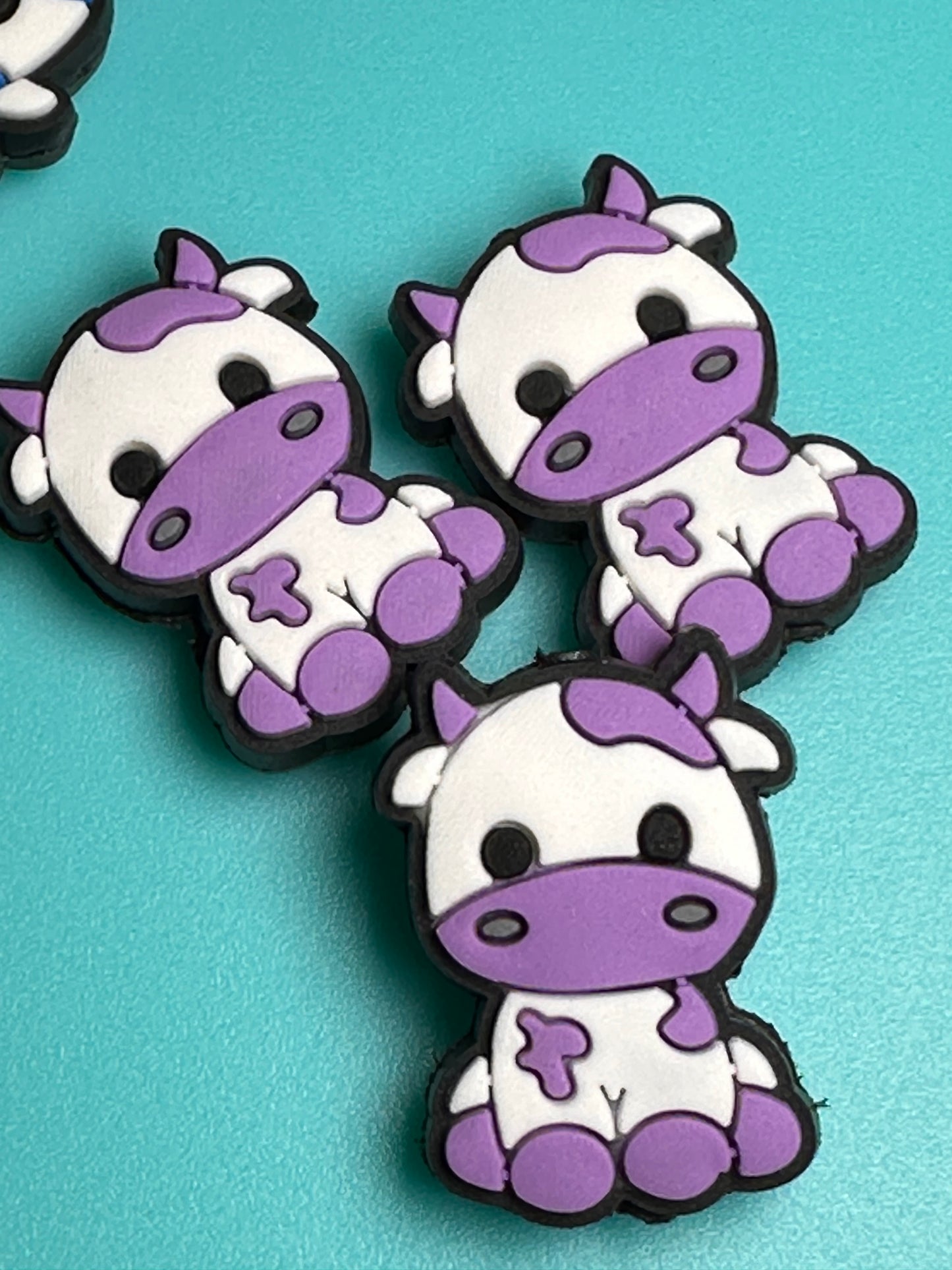 Colorful Cow Focal Bead/ beadable pen/ Silicone bead/ keychain bead/