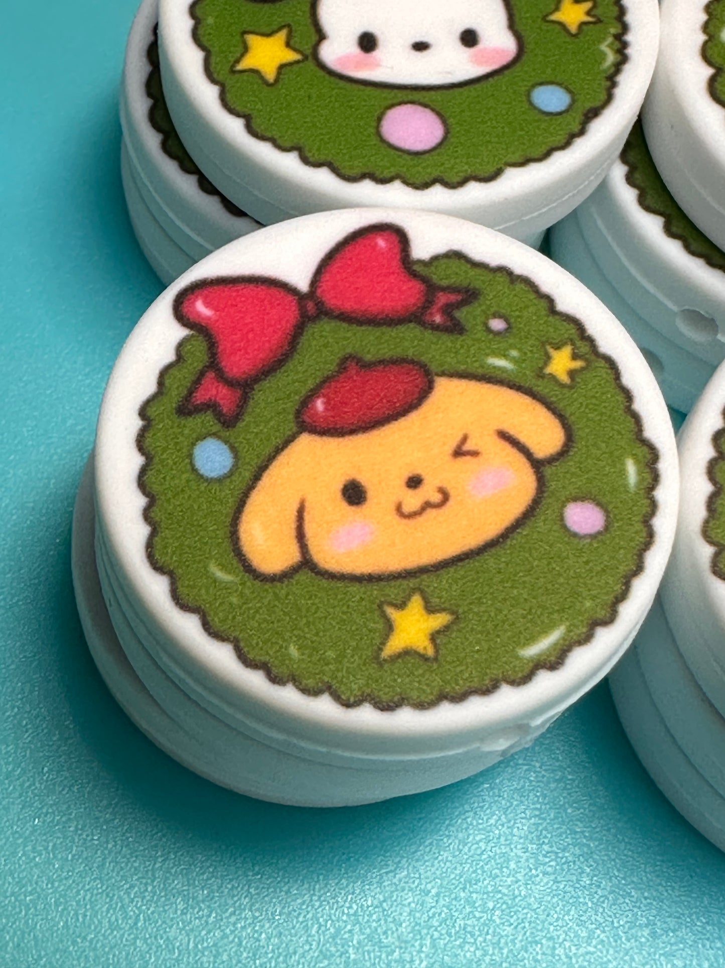 Christmas focal bead /Focal Bead/ beadable pen/ Silicone bead/ keychain bead/ cat