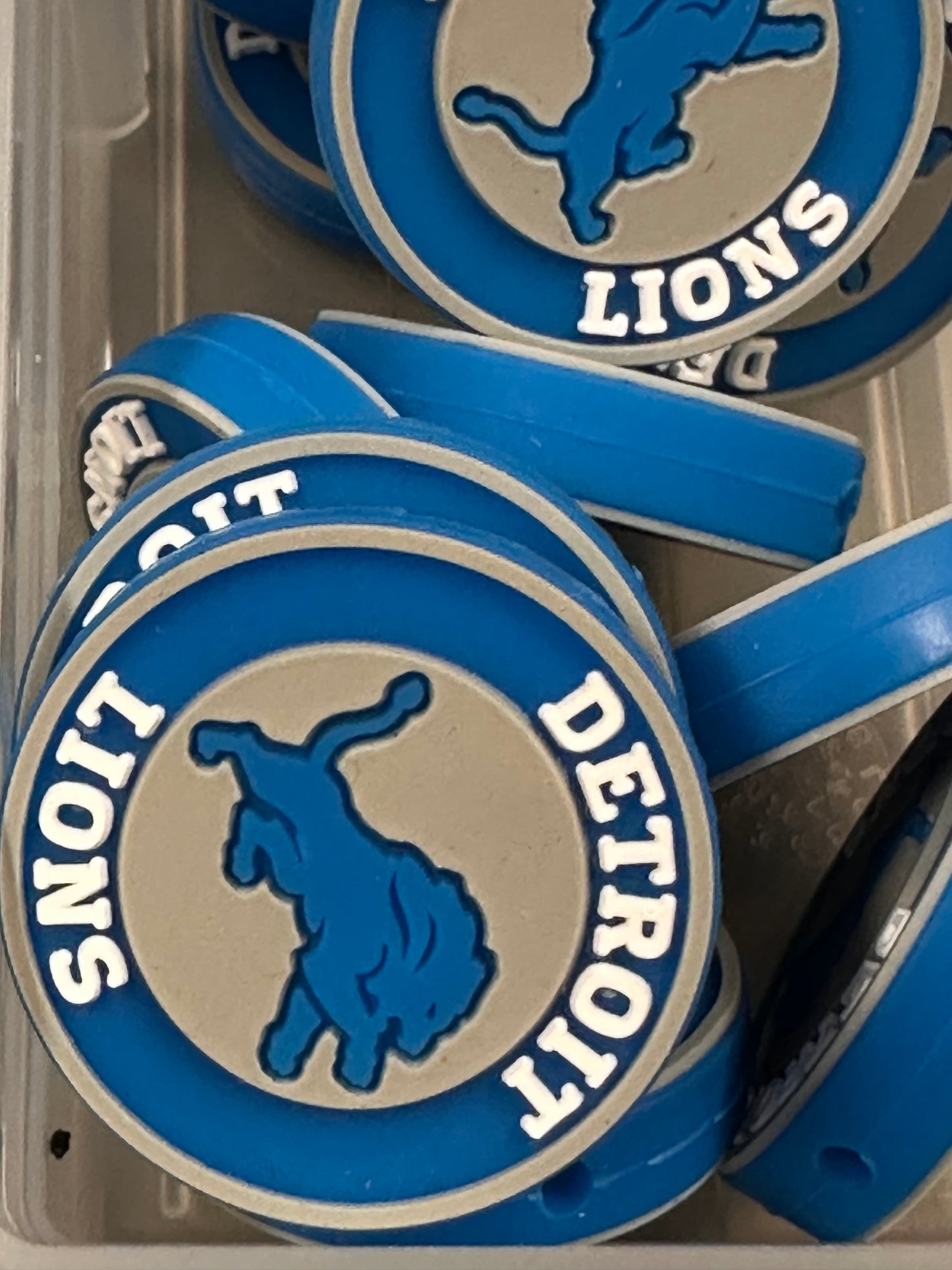 Detroit Lions focal bead/ football/ silicone bead for DIY