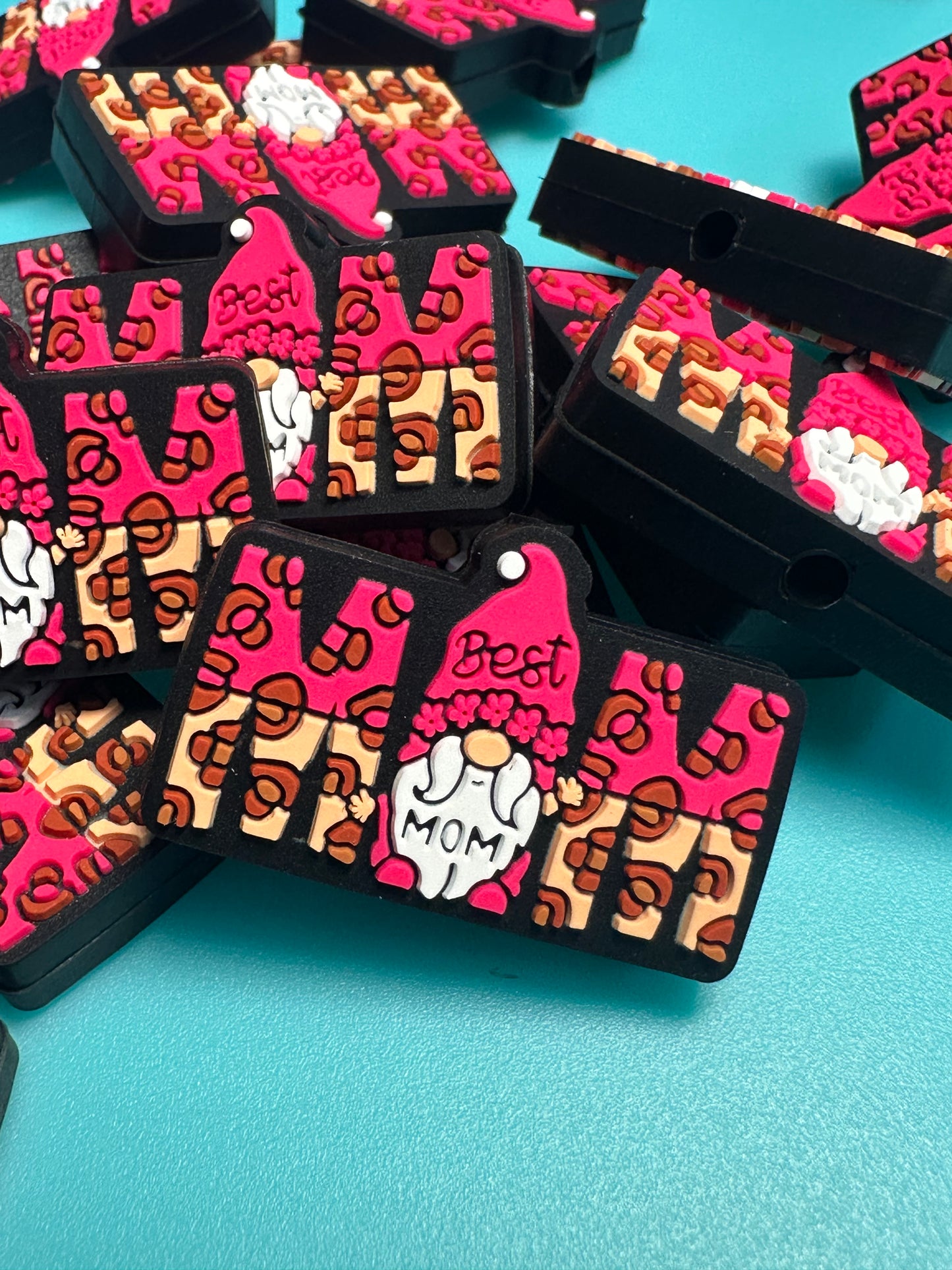 Gnome mom bead/ Mommy/ mama Focal Bead/ for beadable pen/ Silicone bead/keychain bead/ Mothers Day/ mom