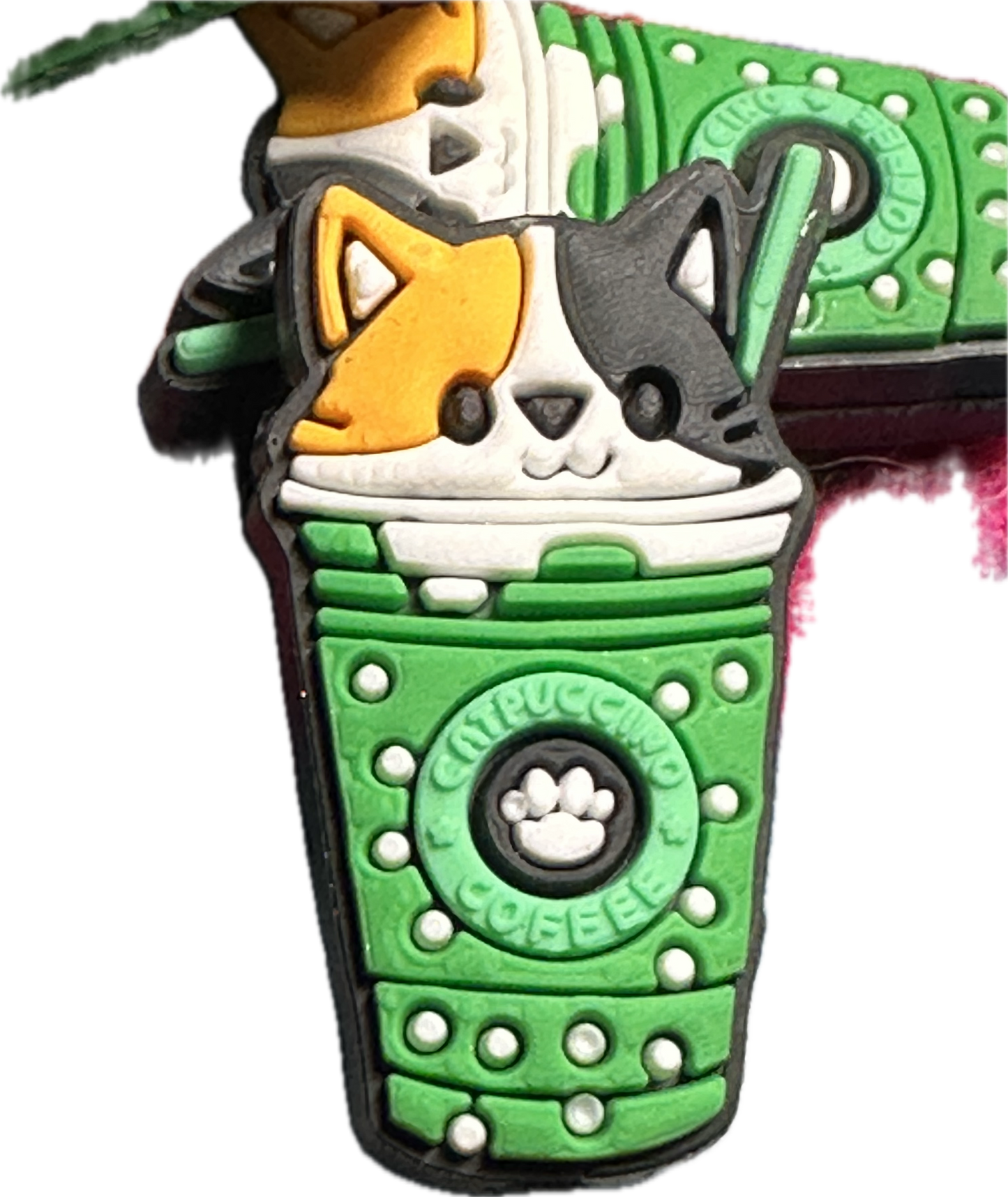 Coffee catpuccino Cat Focal Bead/ beadable pen/ Silicone bead/ animal/ keychain bead/ kitty/