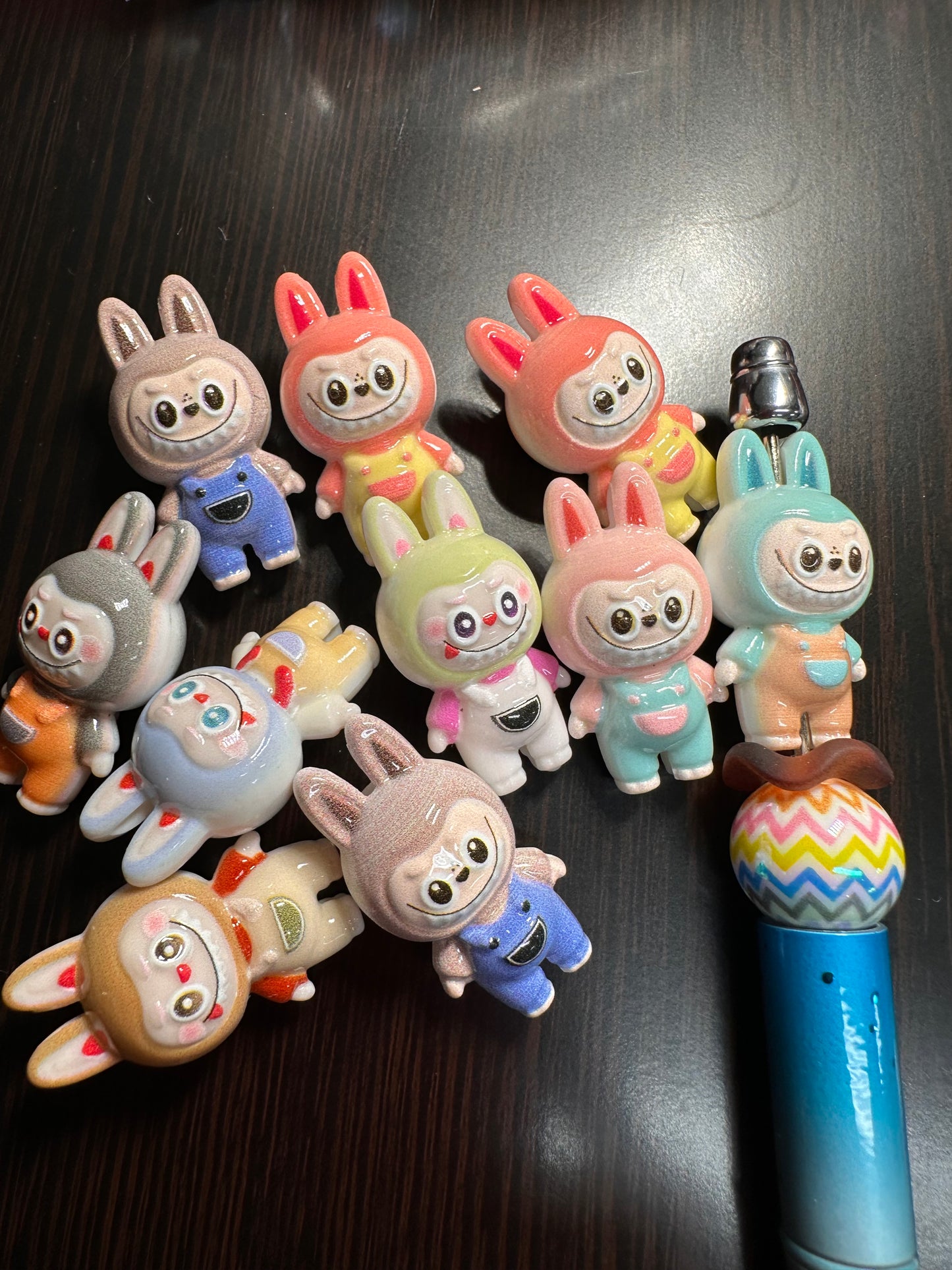 Labubu monster acrylic beads/ Five (5) beads included assorted colors/pen beading beads / keychain beads/ DIY/