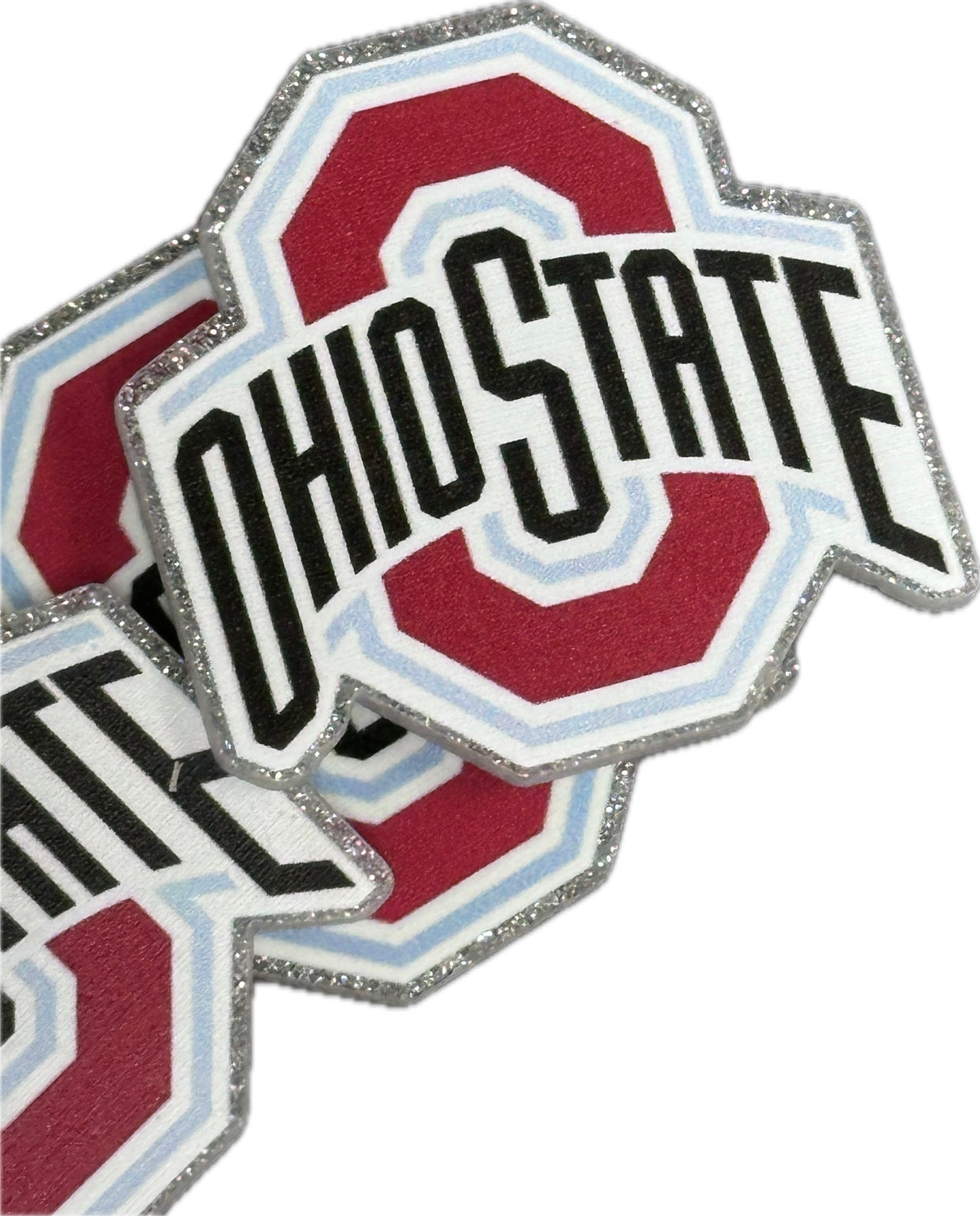 Ohio State -set of two (2) Badge Reel acrylic pieces/ cute print/ badge reel/ DIY keychain/ football planars