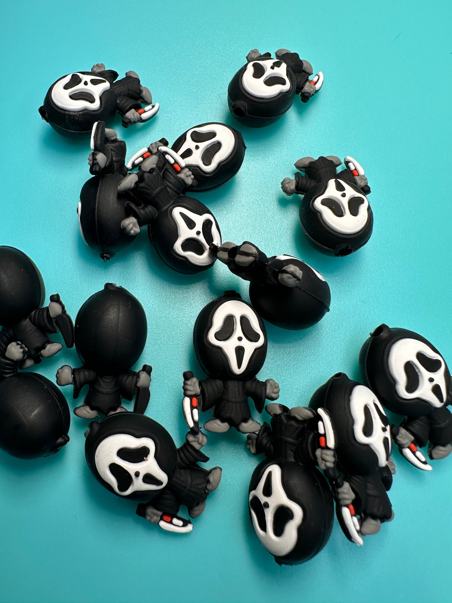 3D scary guy silicone focal bead/ knife/ Halloween