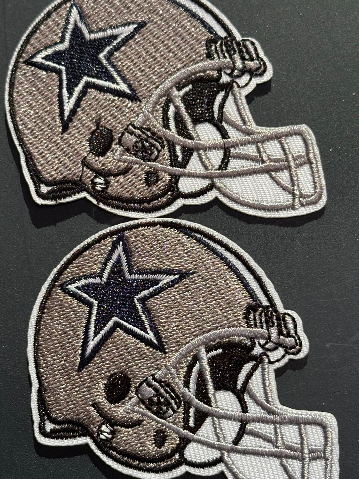 DALLAS HELMET EMBROIDERED IRON ON PATCH/ SIZE APPROX 2.5" x 2"/ QUALITY MATERIAL/FABRIC PATCHES/FOOTBALL TEAM