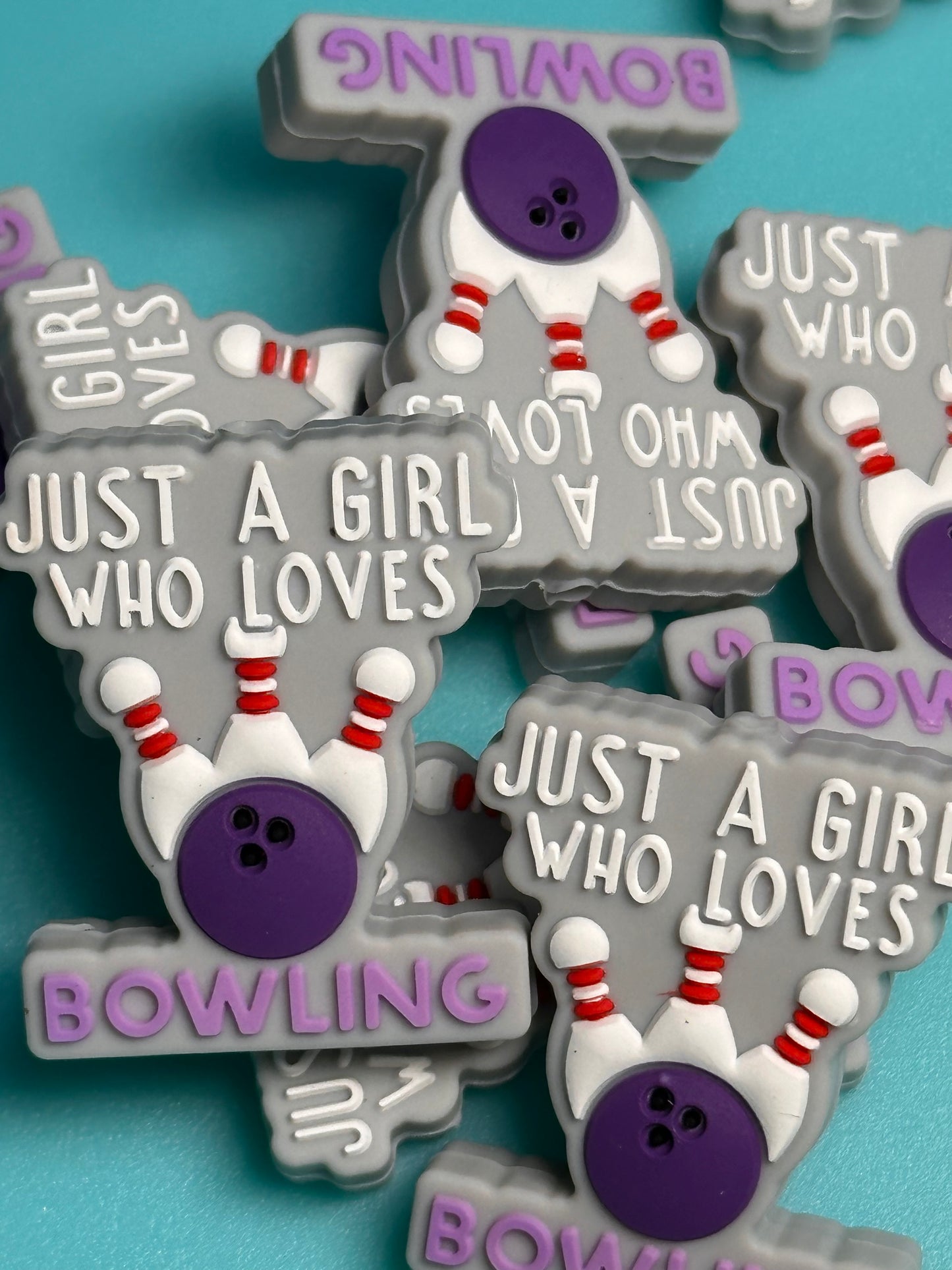 Bowling Focal Bead/ beadable pen/ Silicone bead/ keychain bead/ bowl pins #1