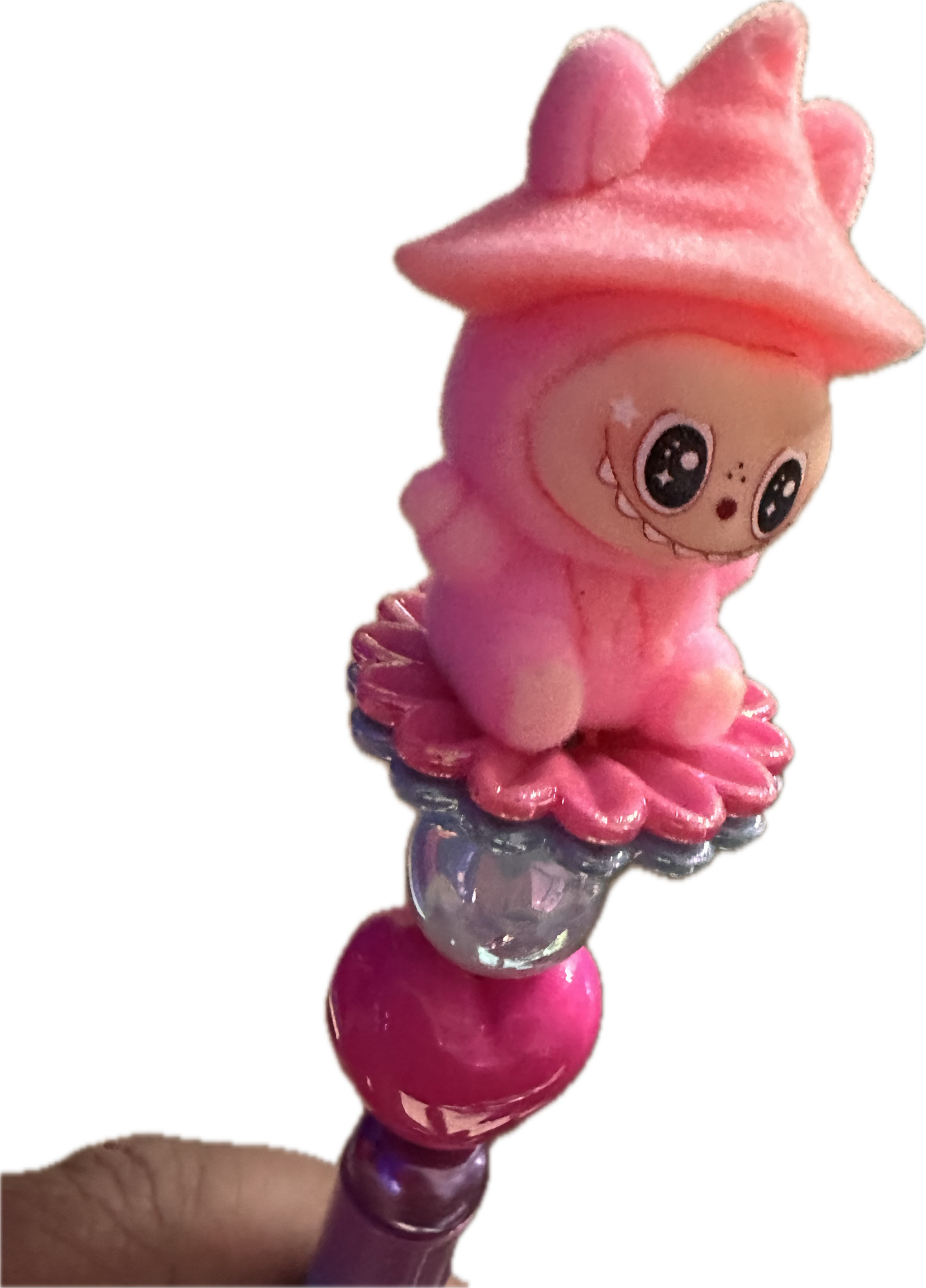 Labubu pen toppers/ twists to top of pen/ hole half thru/ pen beading/ elf / mischievous monster / pop/fuzzy/