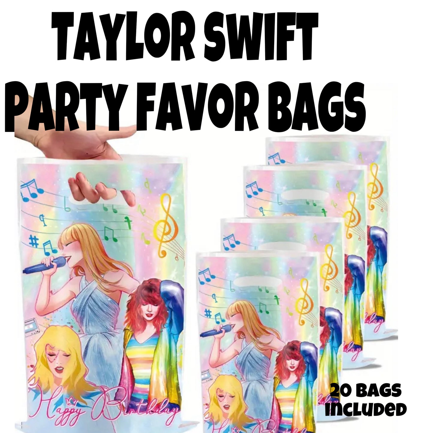 Swiftie party favor bags/ 10 bags included/ party decorations /TS/ Taylor Swift gift bags/ party bags/ birthday party bags
