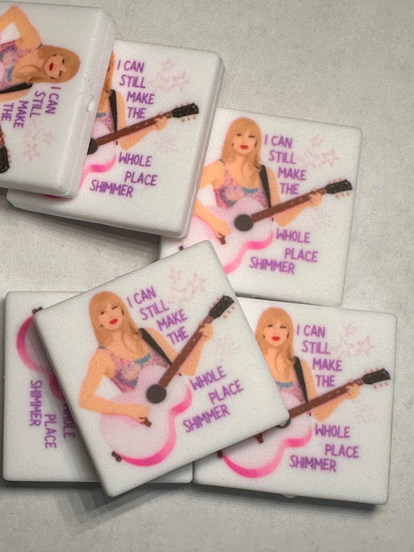 New 2-21-25 Taylor Swift focal bead/ eras tour/ Swiftie/ pink guitar/ shimmer