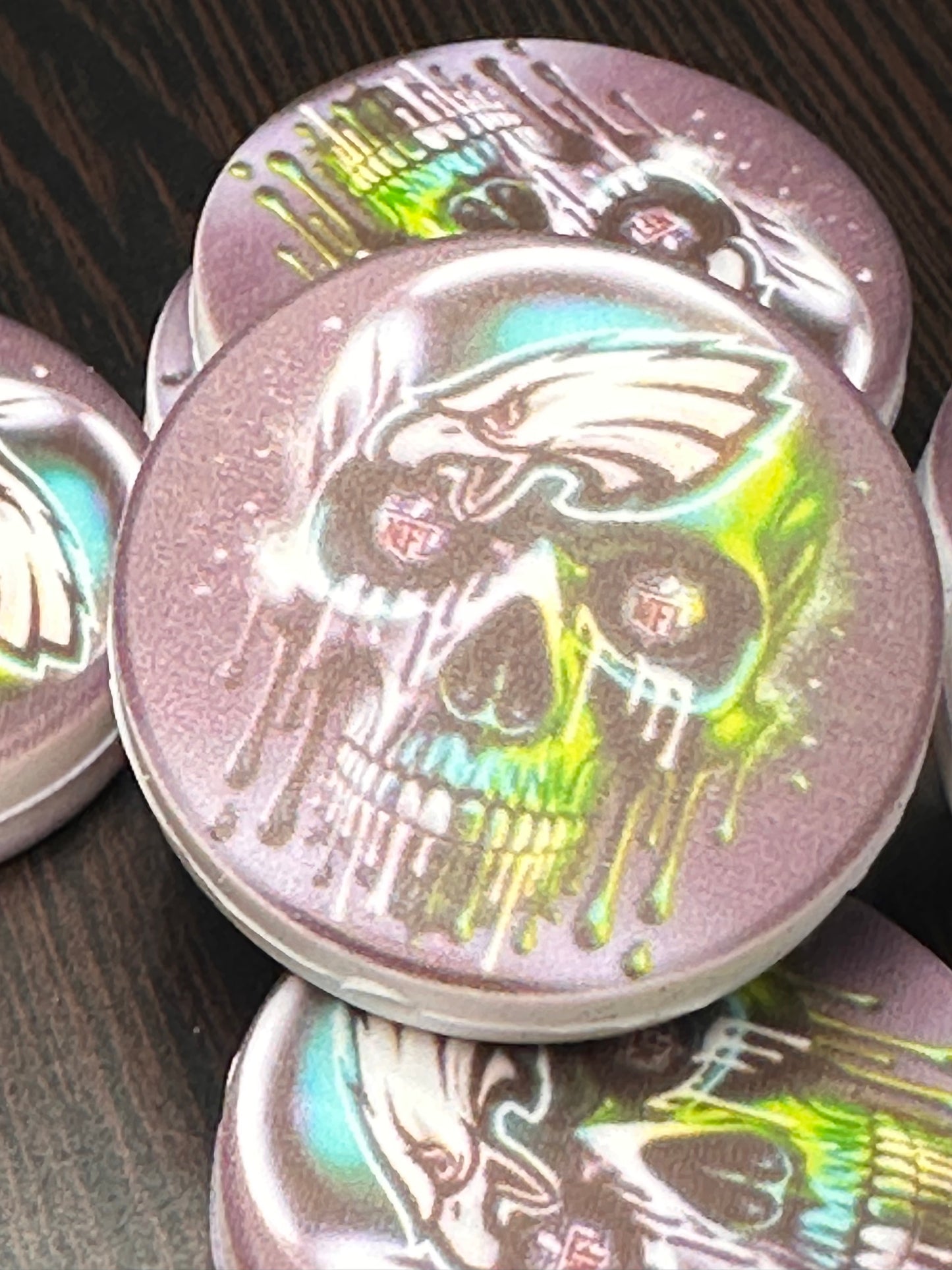 NEW Eagles focal bead/ football/ printed silicone bead