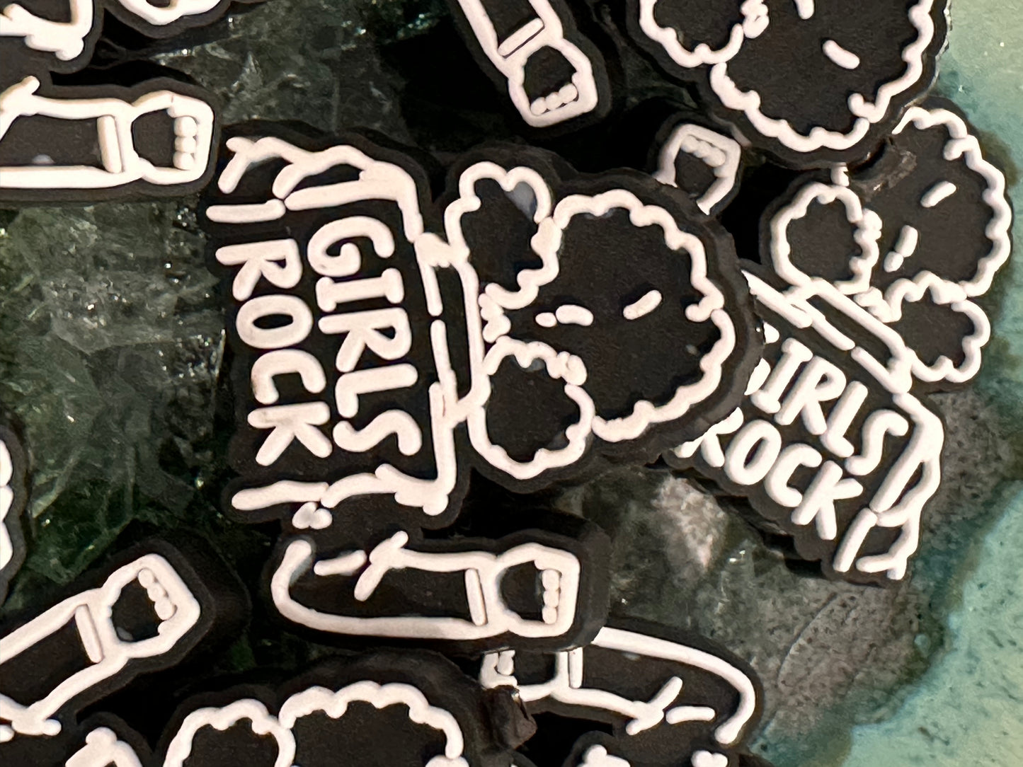 Girls Rock silicone focal bead