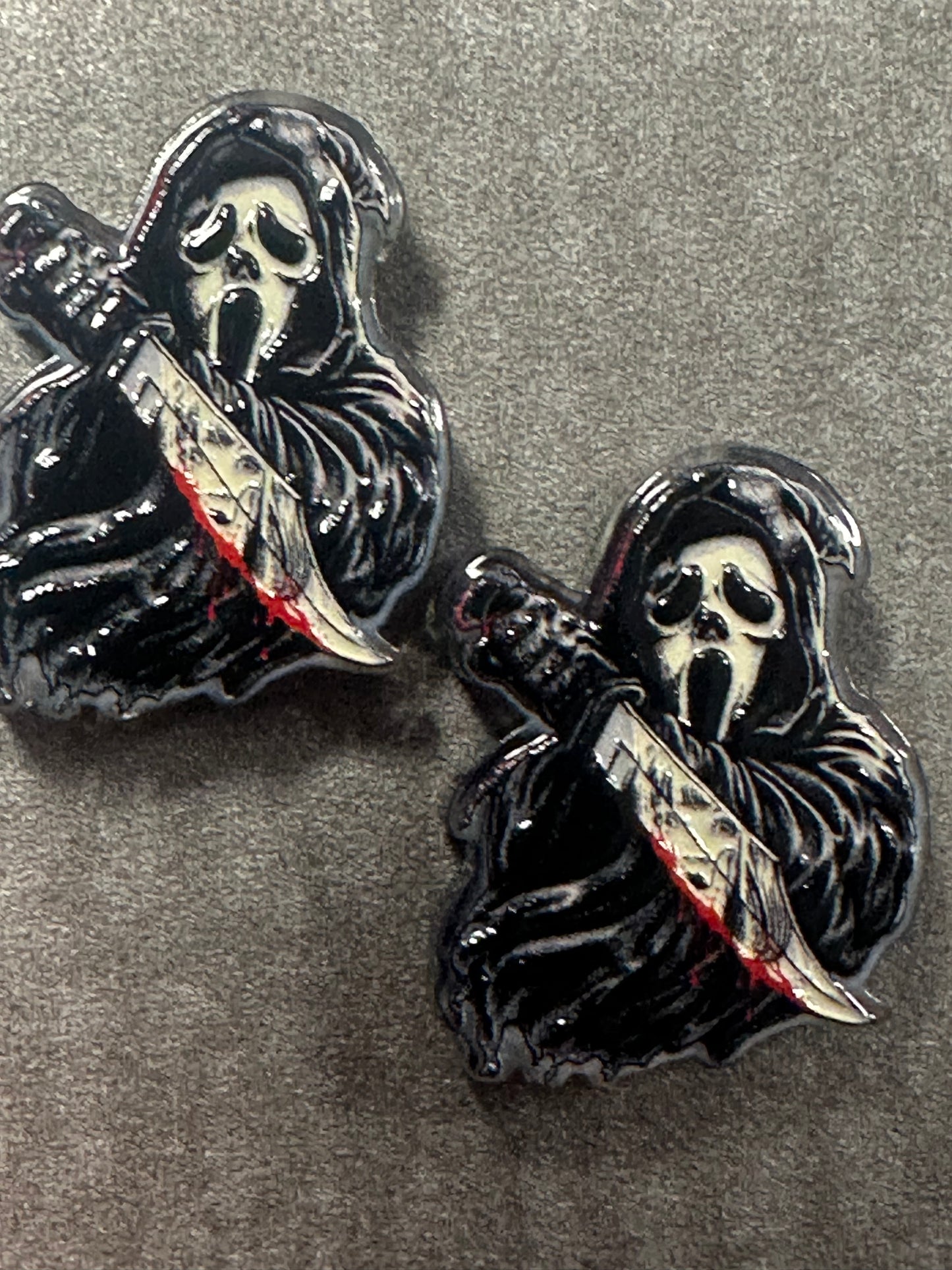 Halloween acrylic focal bead- set of 2/ focal bead/ pen beading / keychain bead/ scary guy