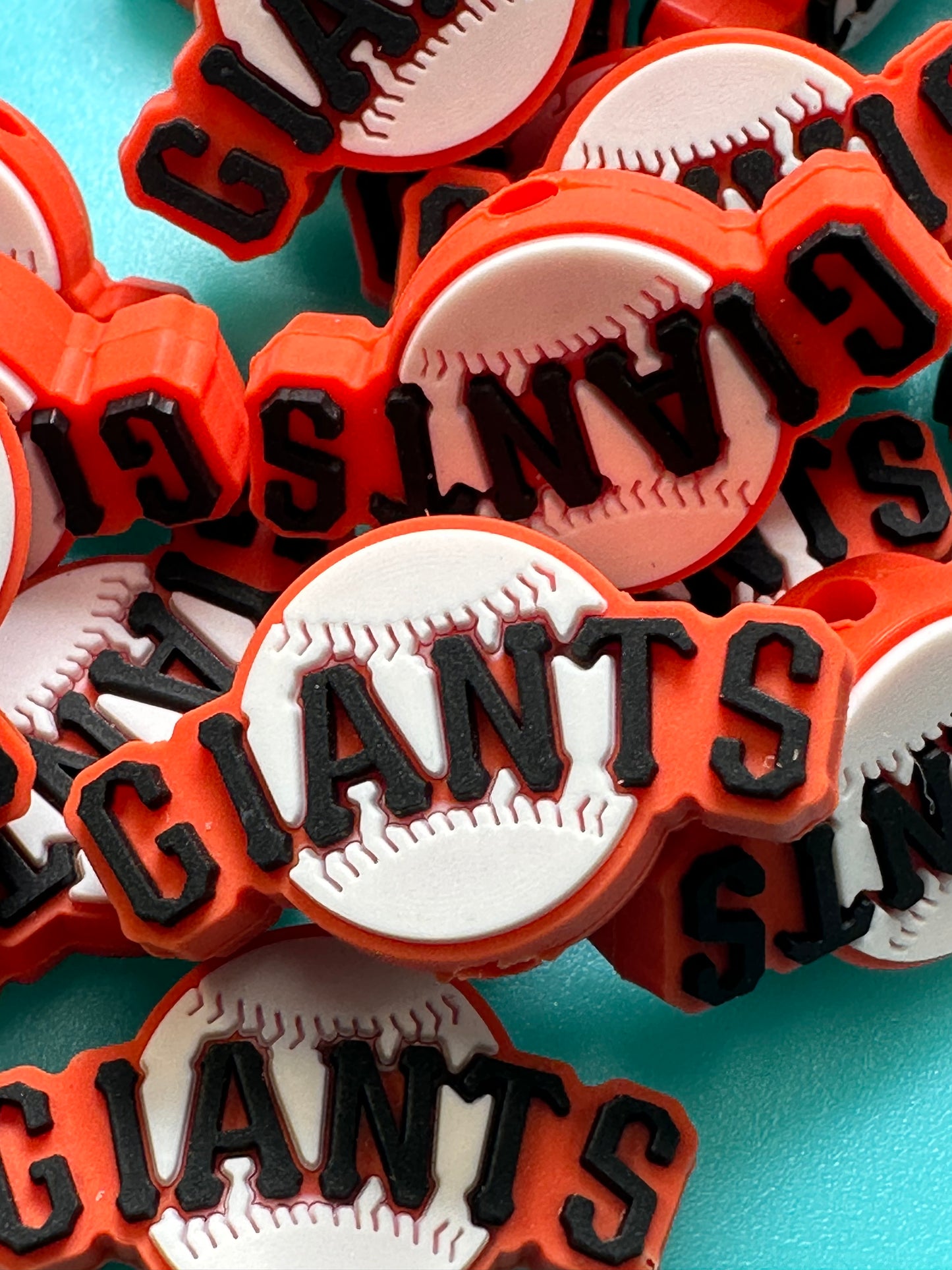 Giants Focal Bead/ beadable pen/ Silicone bead/ keychain bead/baseball