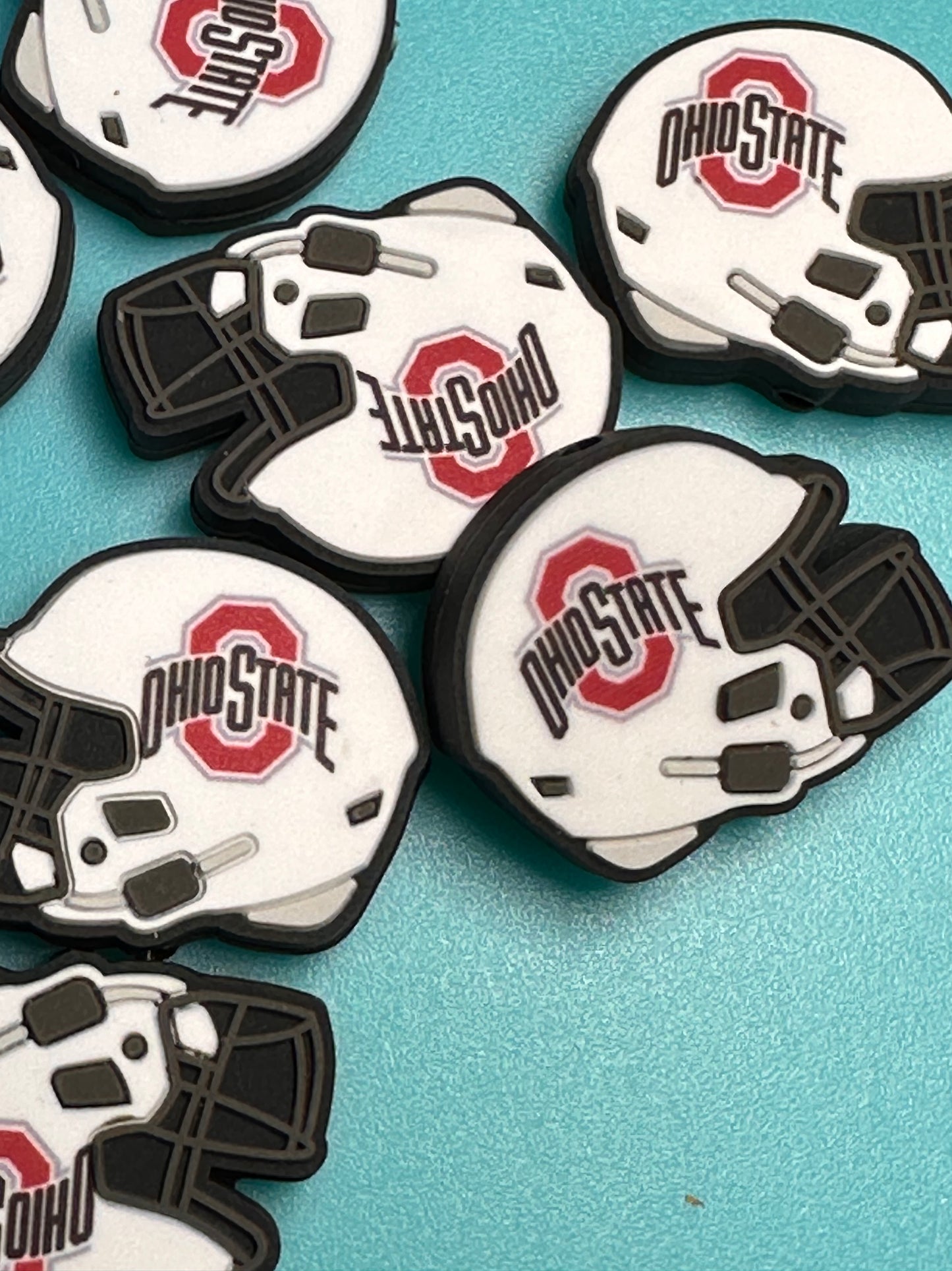 Ohio focal beads/ NFL / Focal Bead/ beadable pen/ Silicone bead/ keychain bead / Football/ helmet/