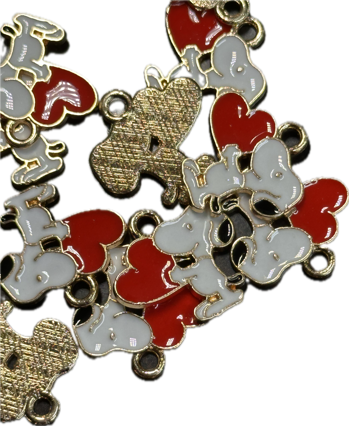 White dog with black ears metal charm/dog lover/ Snoo dog/dog with heart/ pendant/ DIY charm bracelet/ DIY necklace