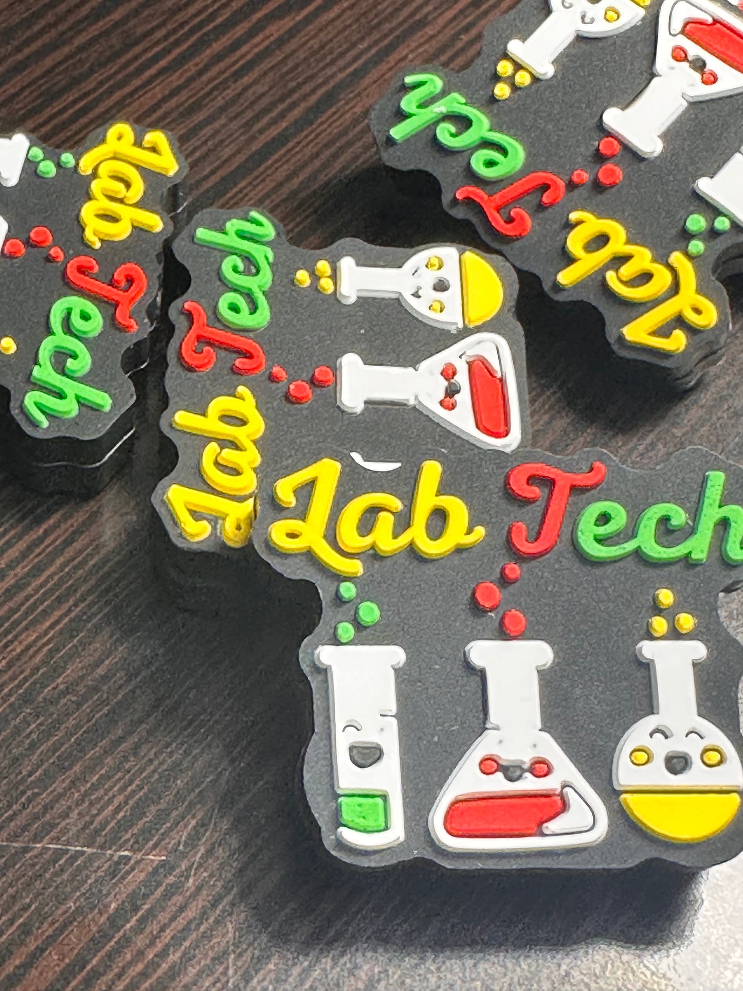 Lab Tech Focal Bead/ beadable pen/ Silicone bead/ keychain bead/ scientific/scientist