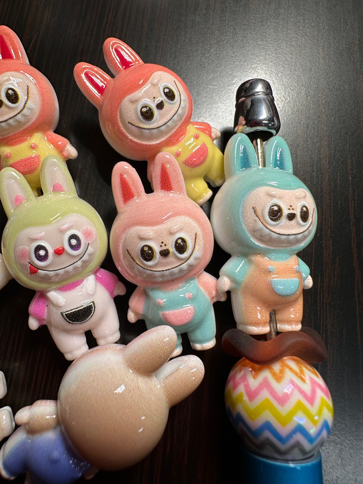 Labubu monster acrylic beads/ Five (5) beads included assorted colors/pen beading beads / keychain beads/ DIY/