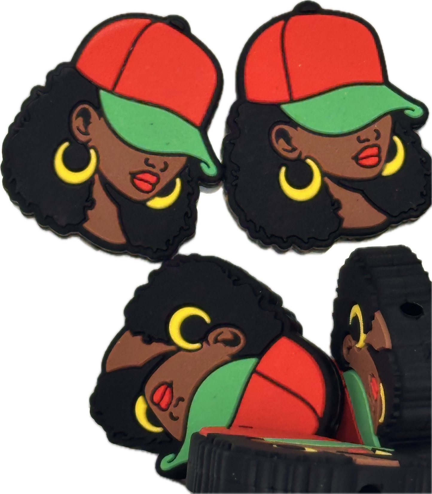 Black woman Focal Bead/ beadable pen/ Silicone bead/ keychain bead/DIY/hat/earrings