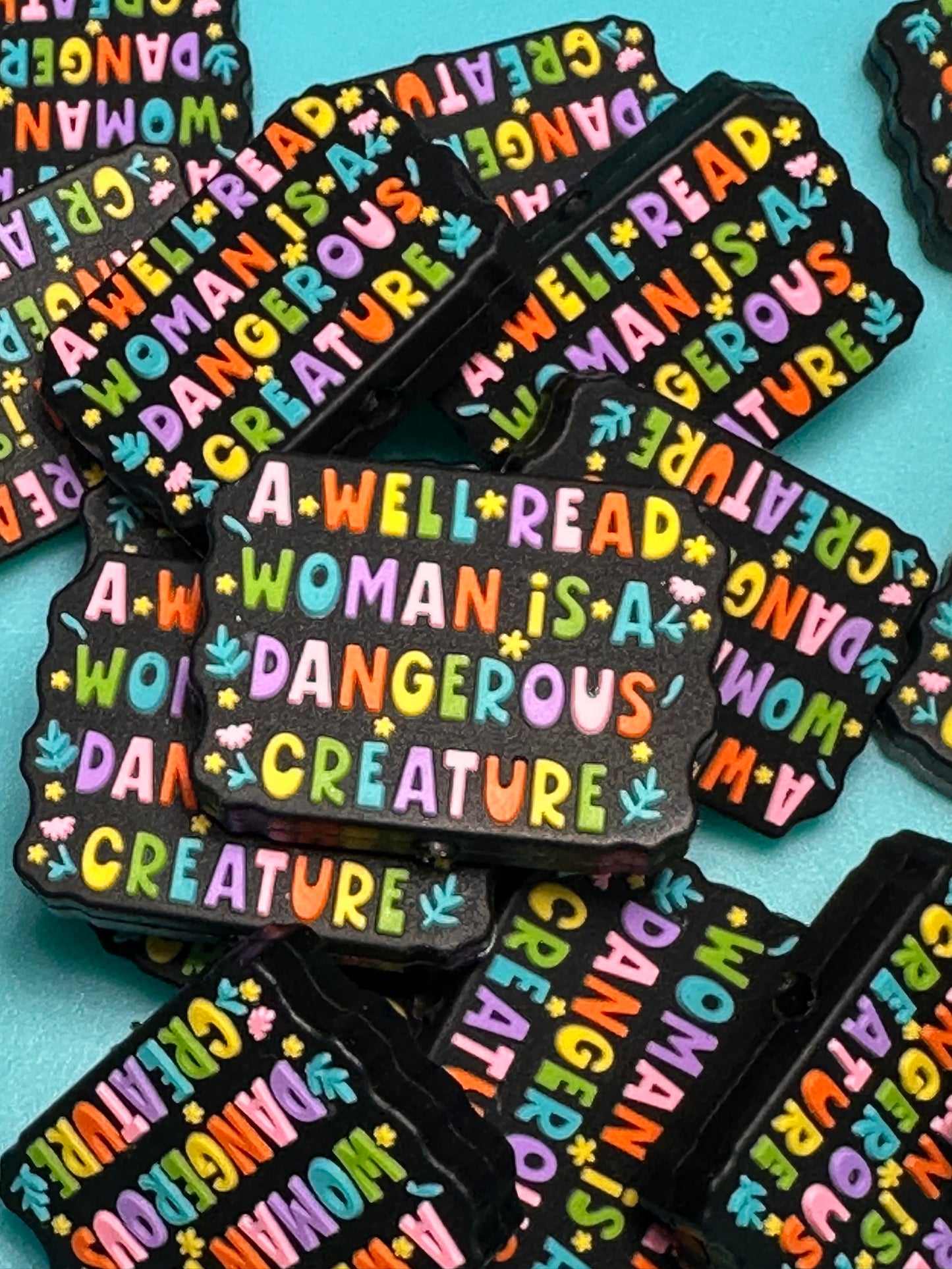 Book lover Focal Bead/ beadable pen/ Silicone bead/ keychain bead/ reader/
