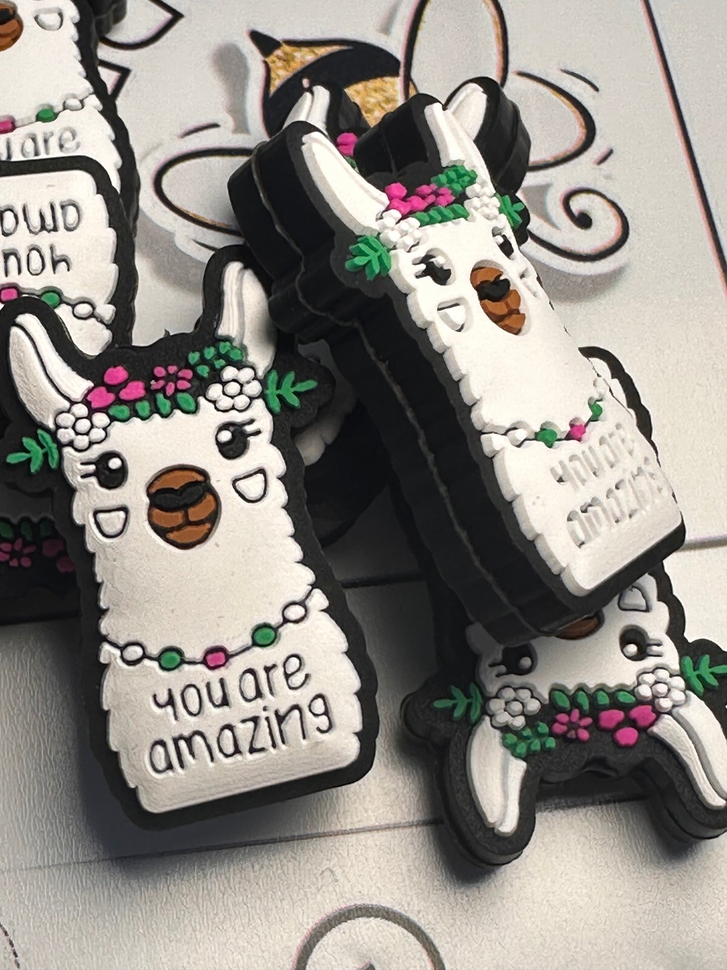 llama Focal Bead/ beadable pen/ Silicone bead/ keychain bead/