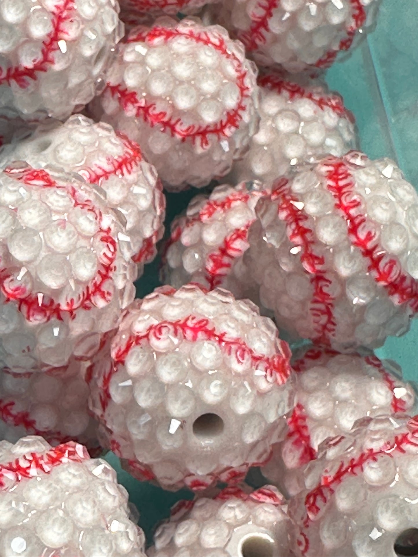 Five (5) Acrylic sports bead included/fancy Bead/ beadable pen/ keychain bead/choose your beads/20mm