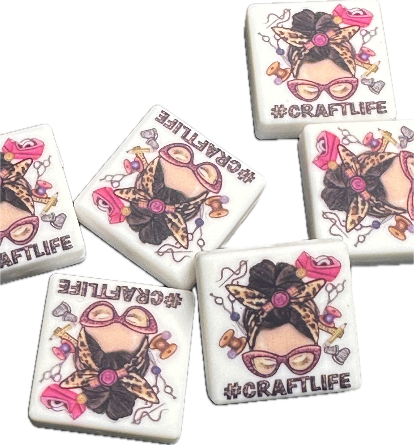 Craft life/ Craft wife mom bead/ mama Focal Bead/ for beadable pen/ Silicone bead/keychain bead