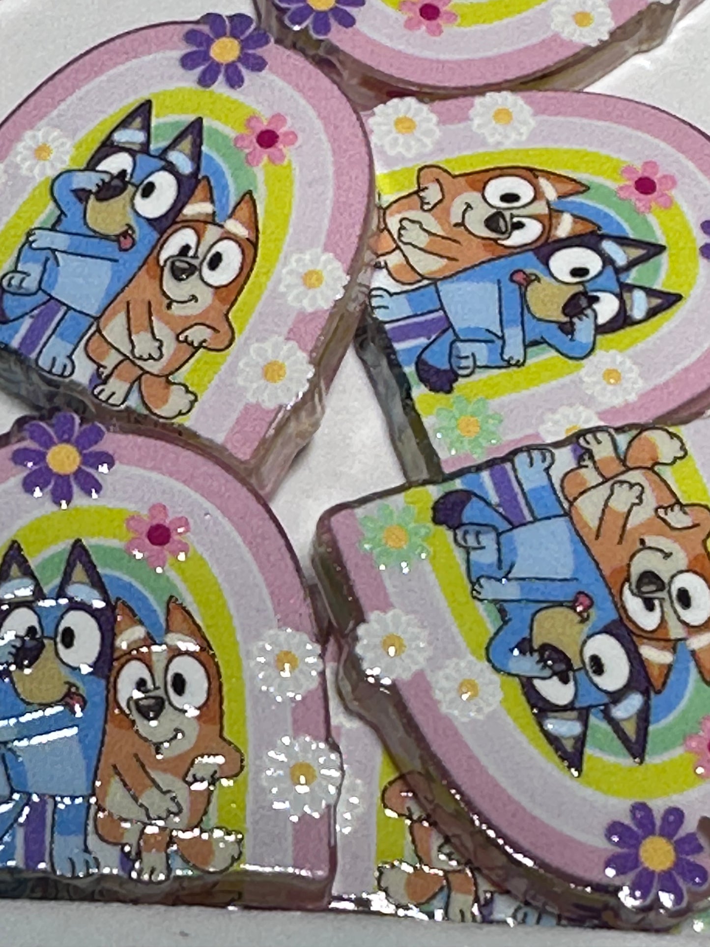 Family acrylic focal bead- set of 2/ focal bead/ pen beading / keychain bead/ Bluey and Bingo