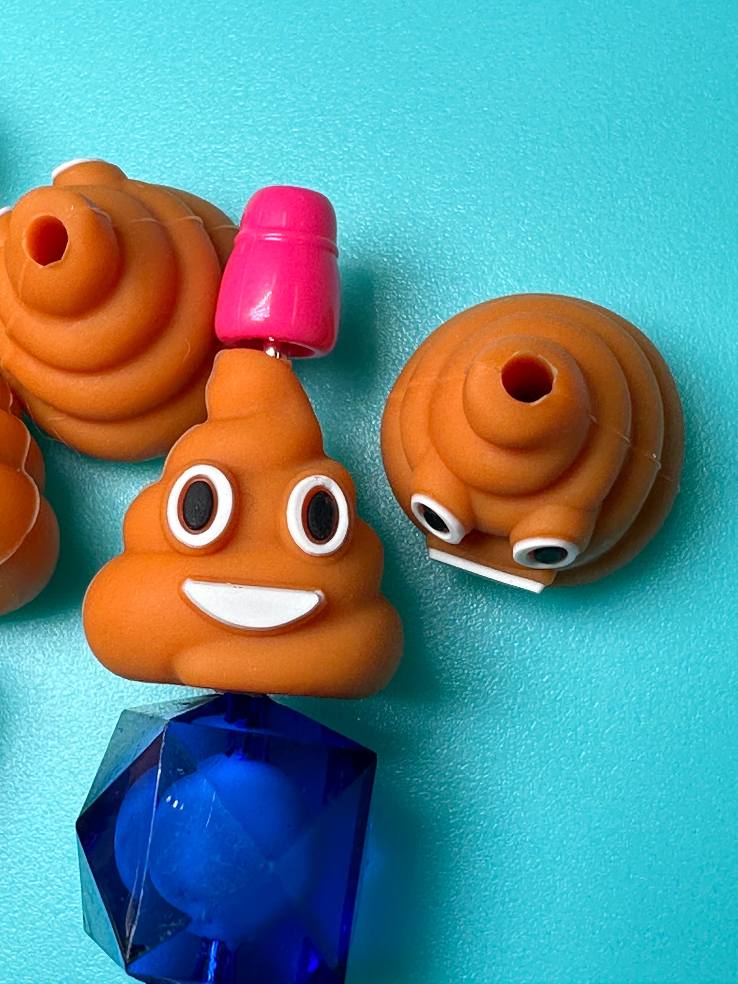 3D poop silicone focal bead/