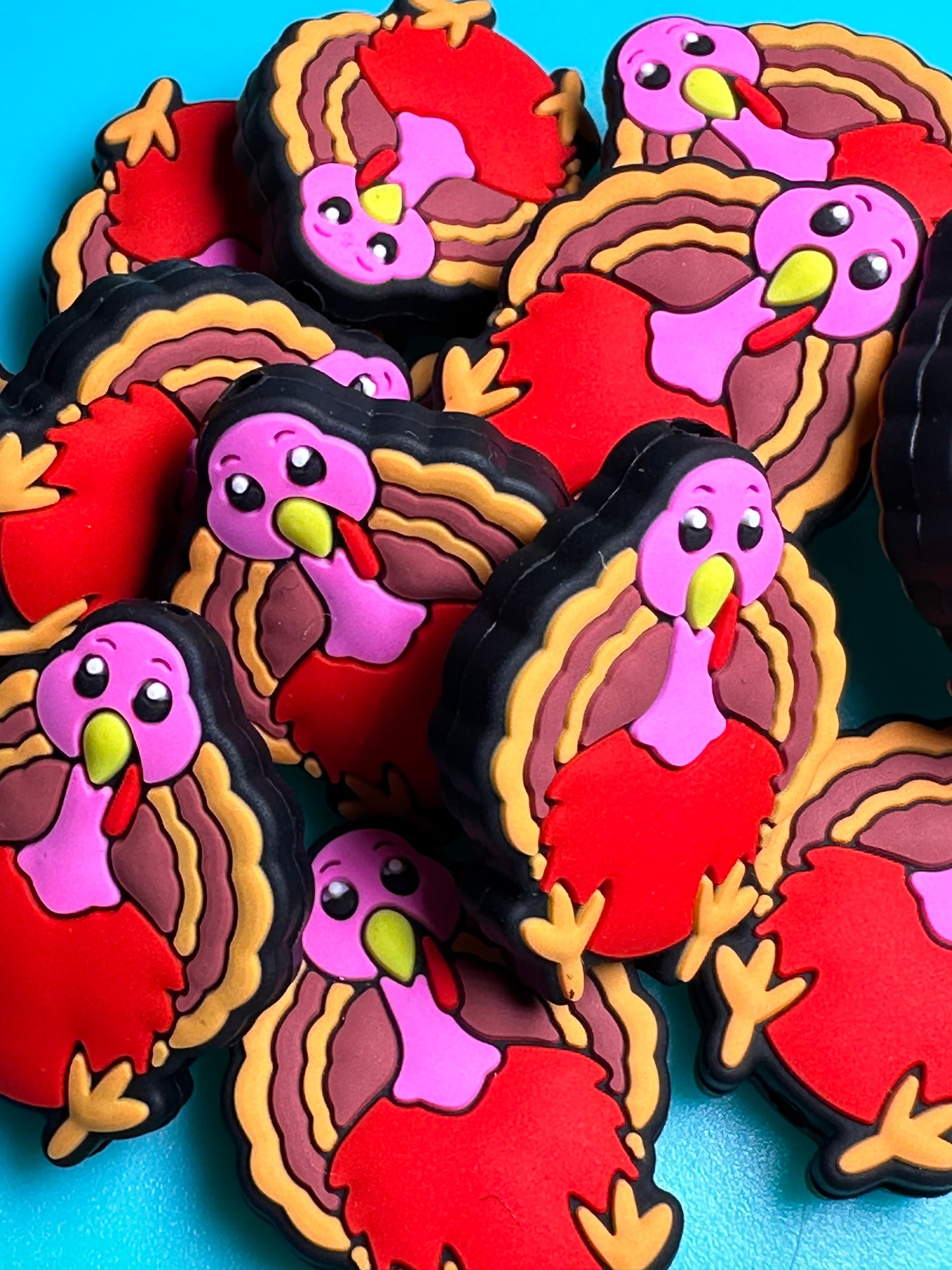 Thanksgiving Turkey/ Focal Bead/ beadable pen/ Silicone bead/ keychain bead/ Fall/ Holiday