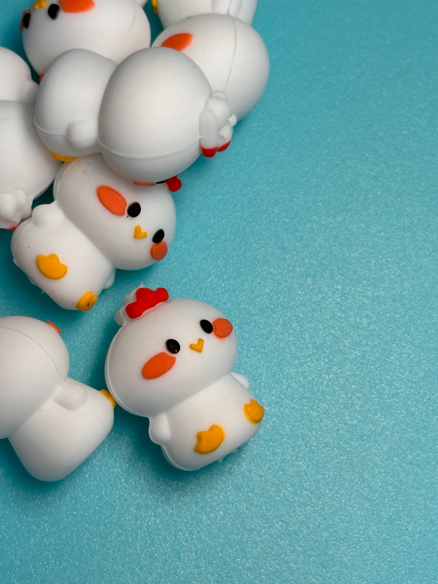 3D cute chicken silicone focal bead/ bird/ chick