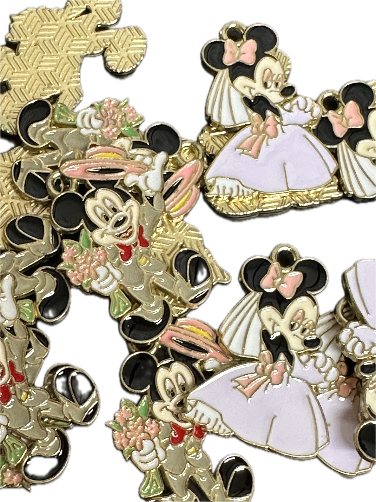 Married couple enameled metal charms/ DIY charm bracelet/ DIY necklace #6- Set of 2 (one of each). Wedding lovers