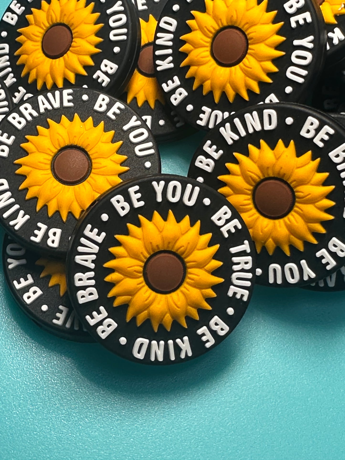 Sunflower silicone focal bead