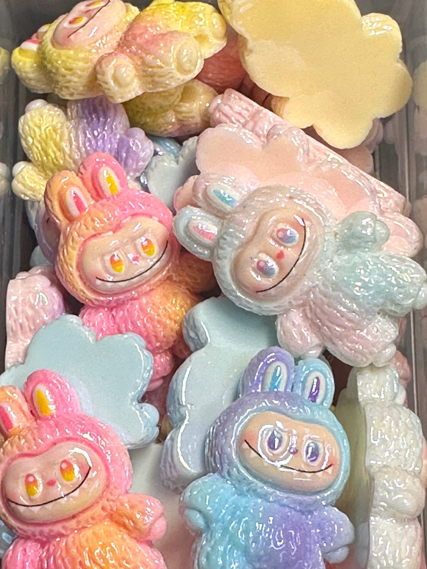 Labubu monster acrylic beads/ Five (5) beads included assorted colors/pen beading beads / keychain beads/ DIY/