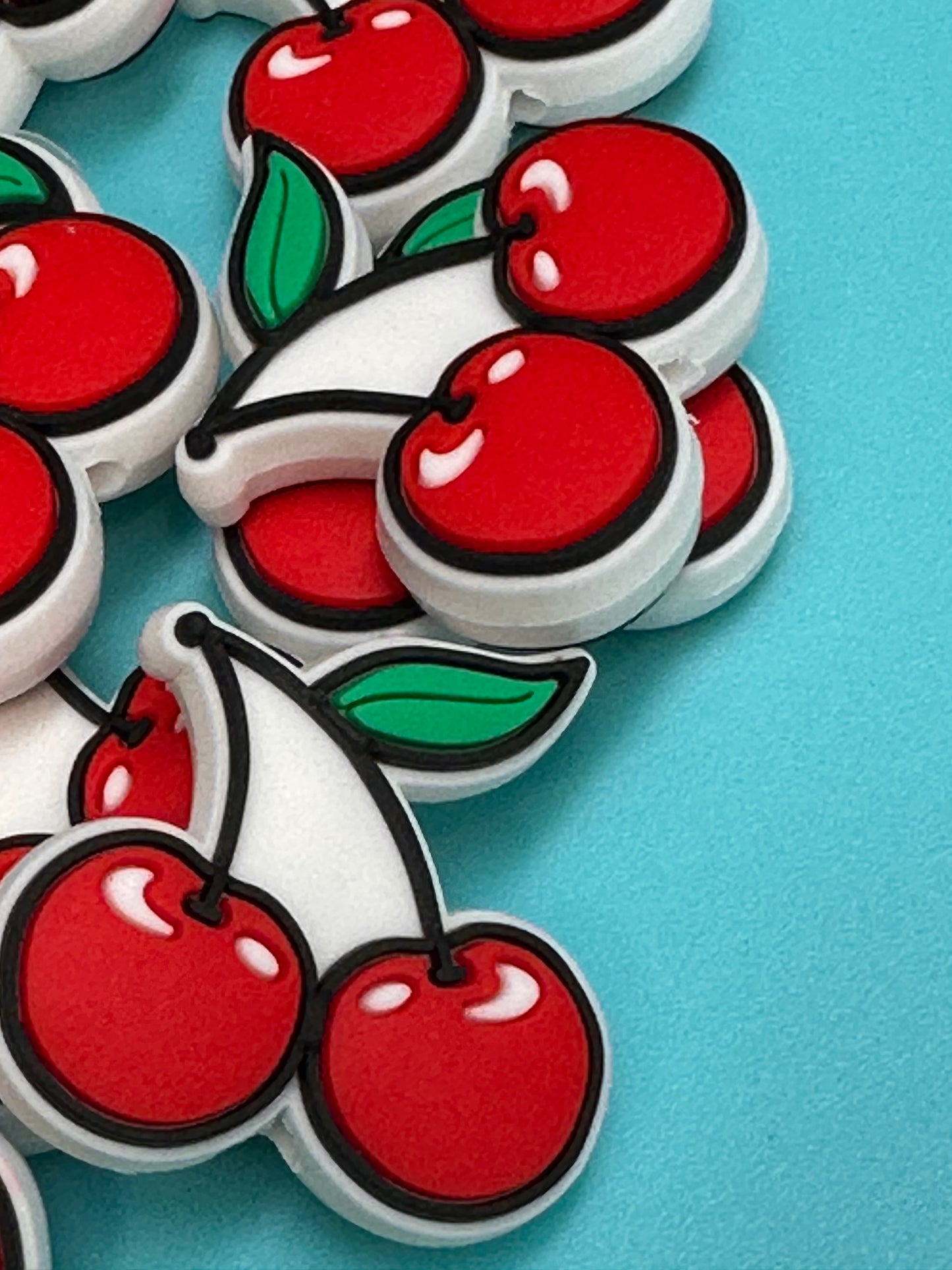 Cherries Silicone focal bead for pen beading and keychain DIY/ snack food/ #1