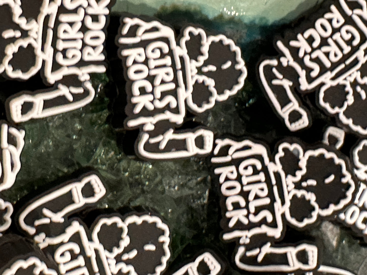 Girls Rock silicone focal bead