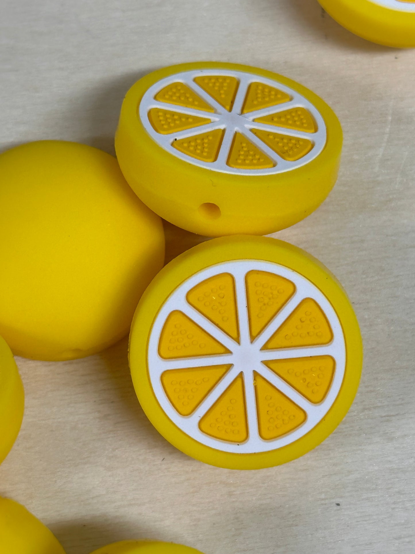 3D lemon silicone focal bead/ fruit focal/ yellow/ lemonade