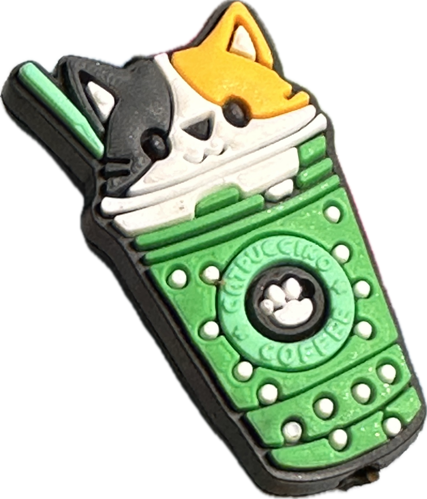 Coffee catpuccino Cat Focal Bead/ beadable pen/ Silicone bead/ animal/ keychain bead/ kitty/