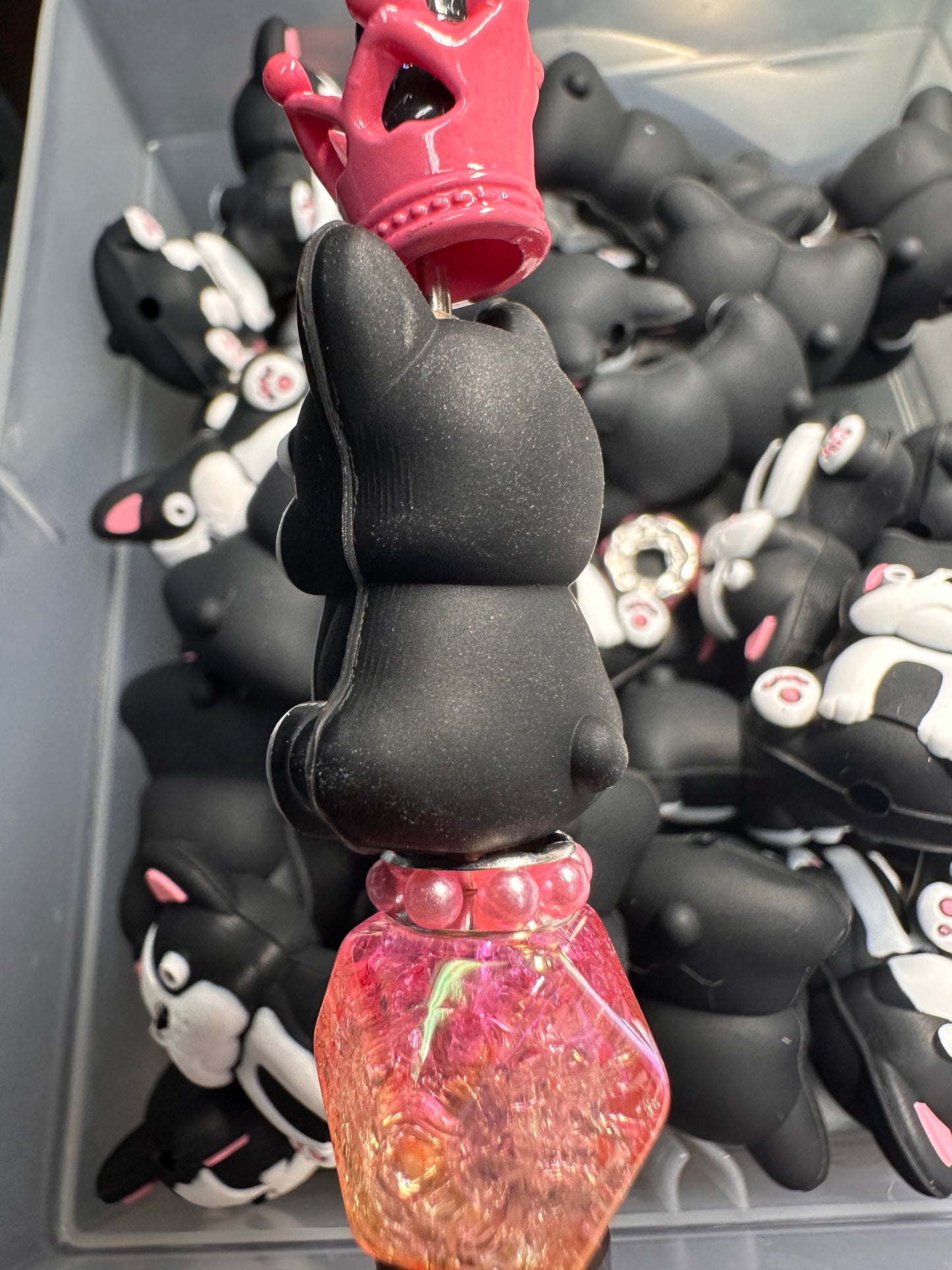 3D Boston Terrier Bostie dog silicone focal bead/