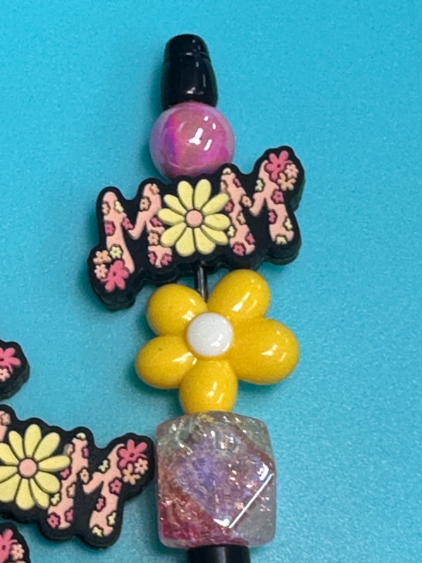 Mommy/ mama Focal Bead/ for beadable pen/ Silicone bead/keychain bead/ Mothers Day/ Blessed mama/ mom