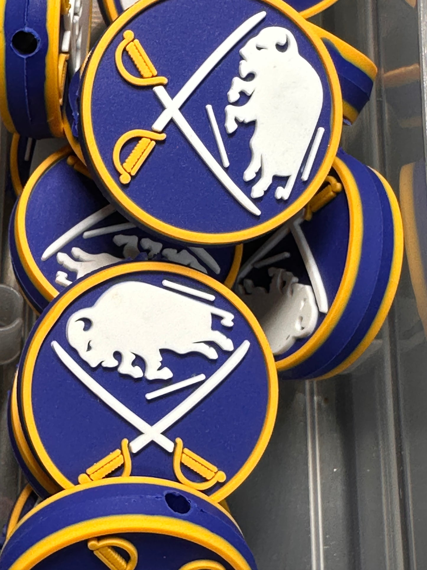 NEW Buffalo Sabers focal bead / silicone focal/ ice hockey team