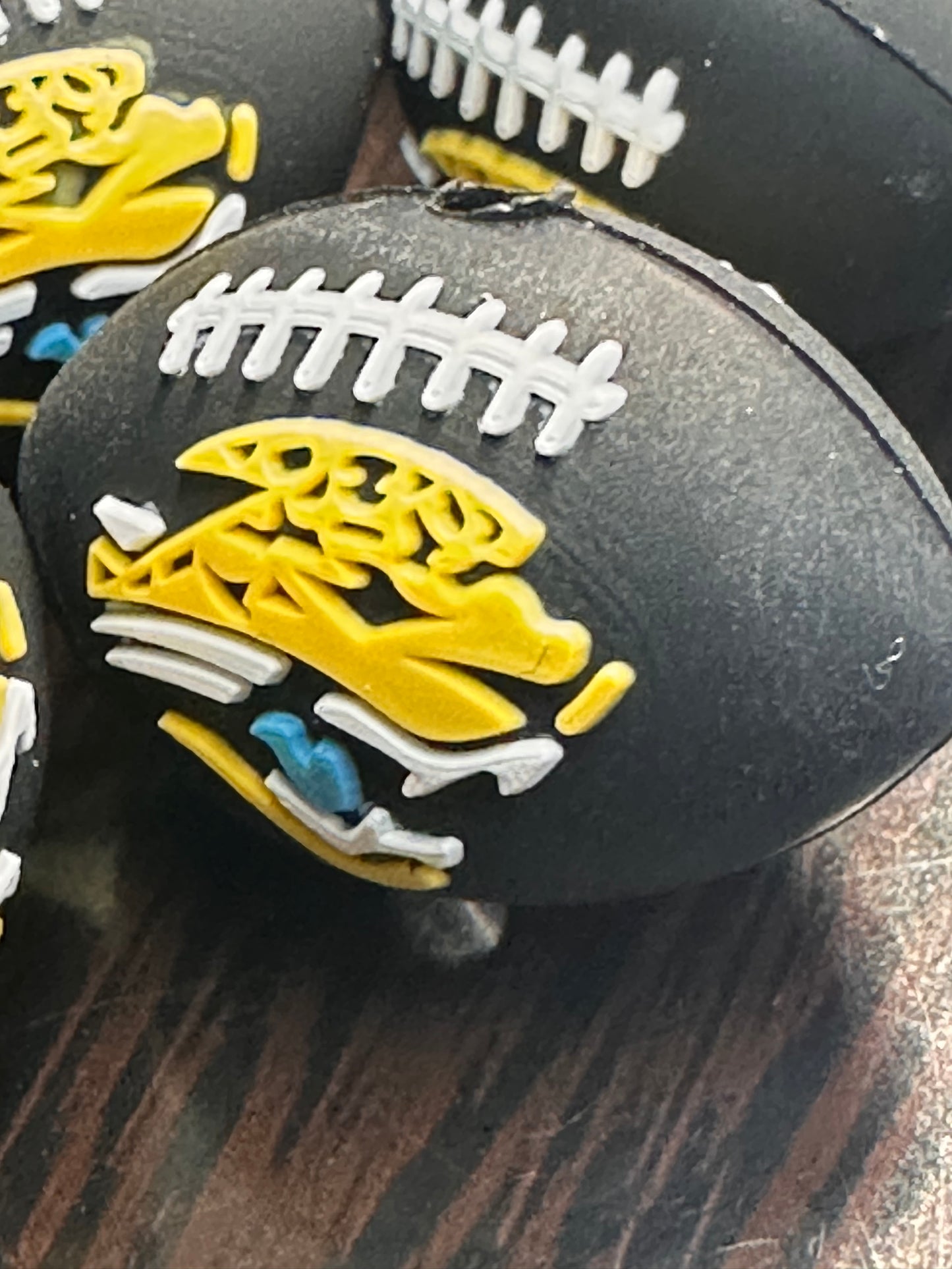 3D Jacksonville Jaguars focal bead / Football shaped silicone bead